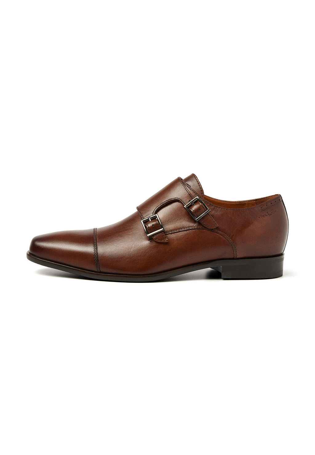 Cognac smooth leather Santorini buckle shoe