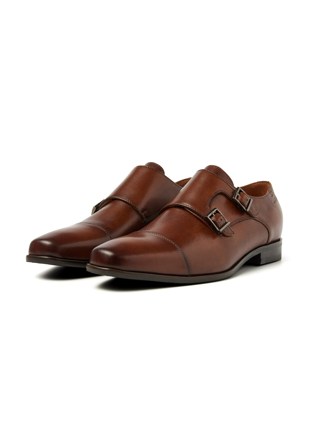 Cognac smooth leather Santorini buckle shoe