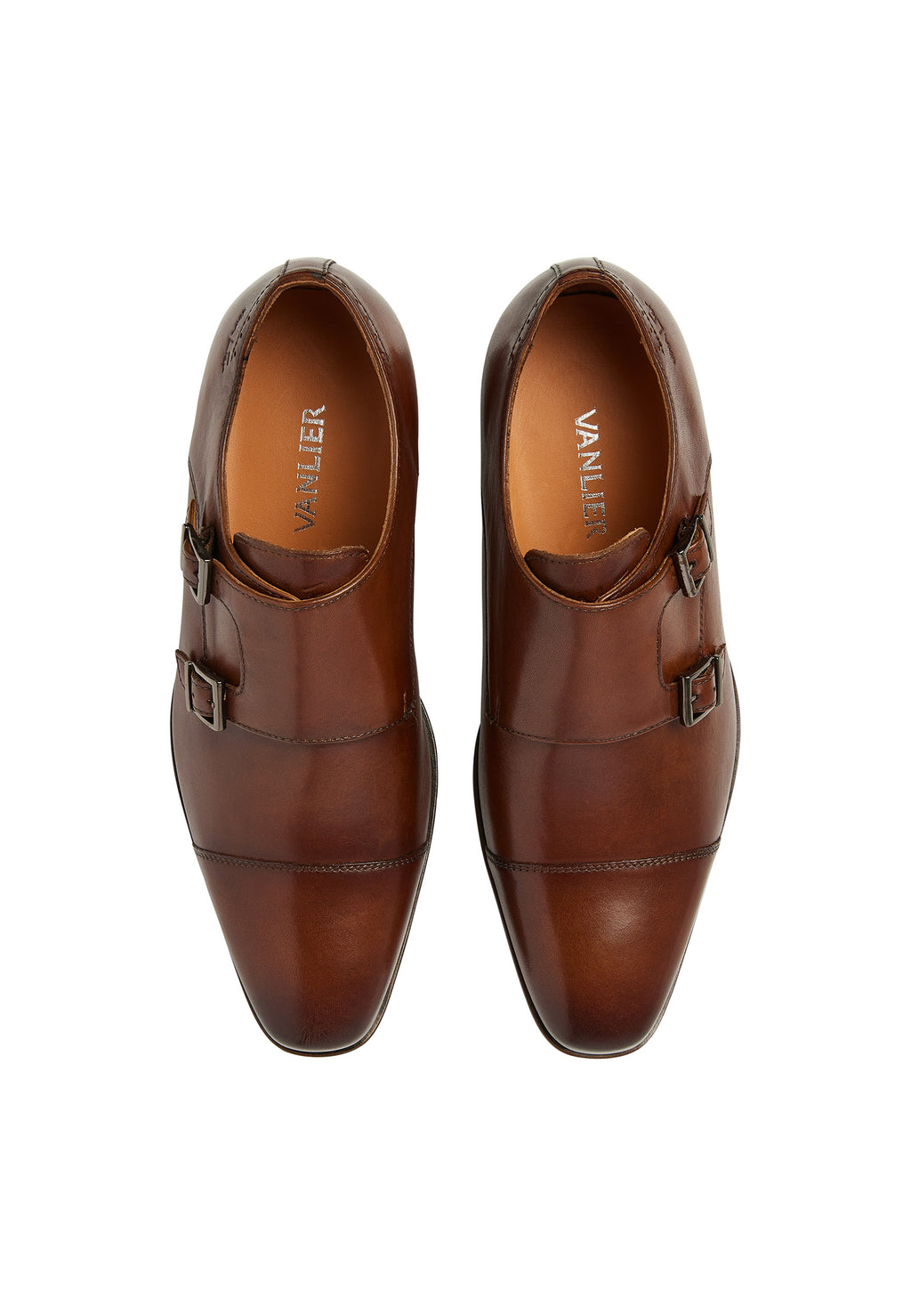 Cognac smooth leather Santorini buckle shoe