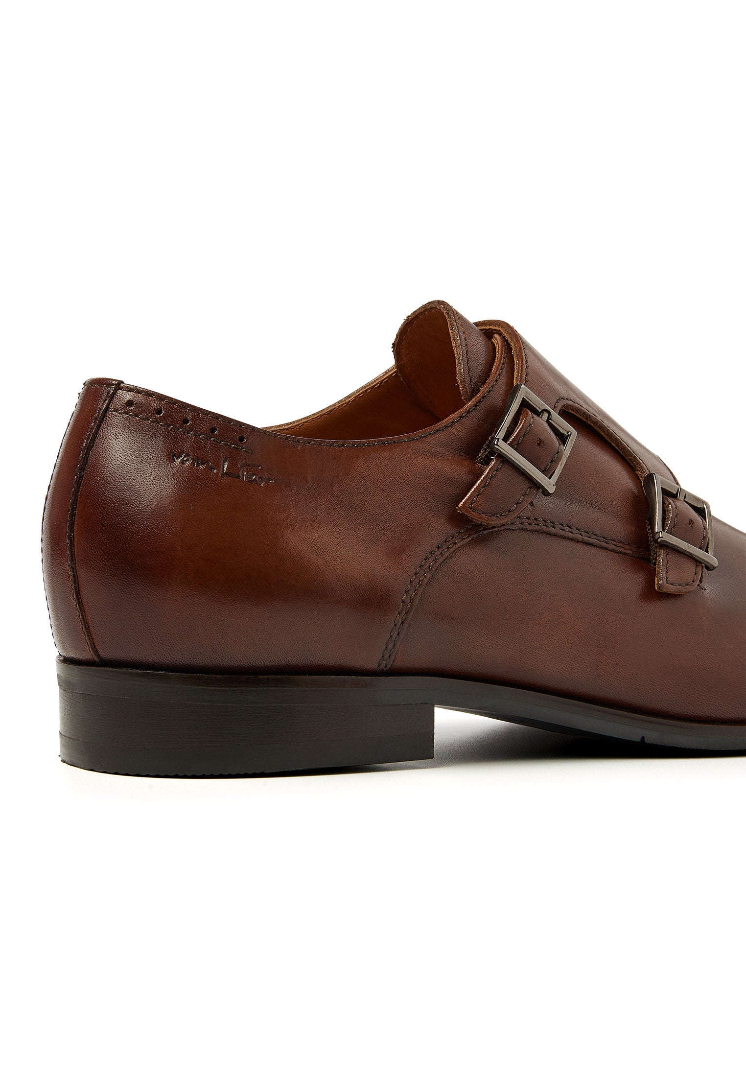 Cognac smooth leather Santorini buckle shoe