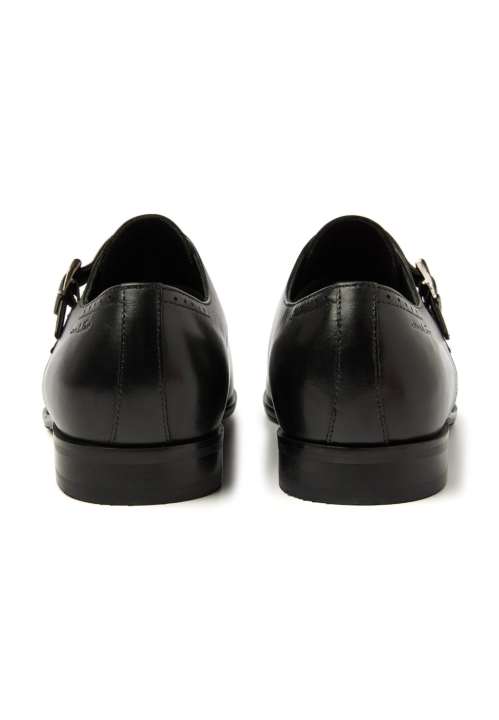 Black smooth leather Santorini buckle shoe
