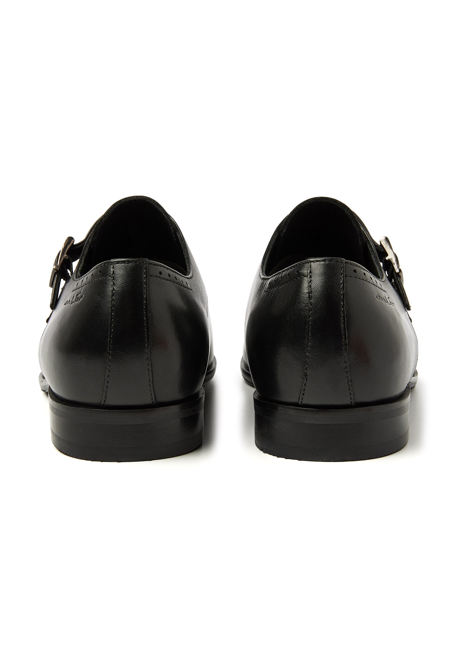 Black smooth leather Santorini buckle shoe