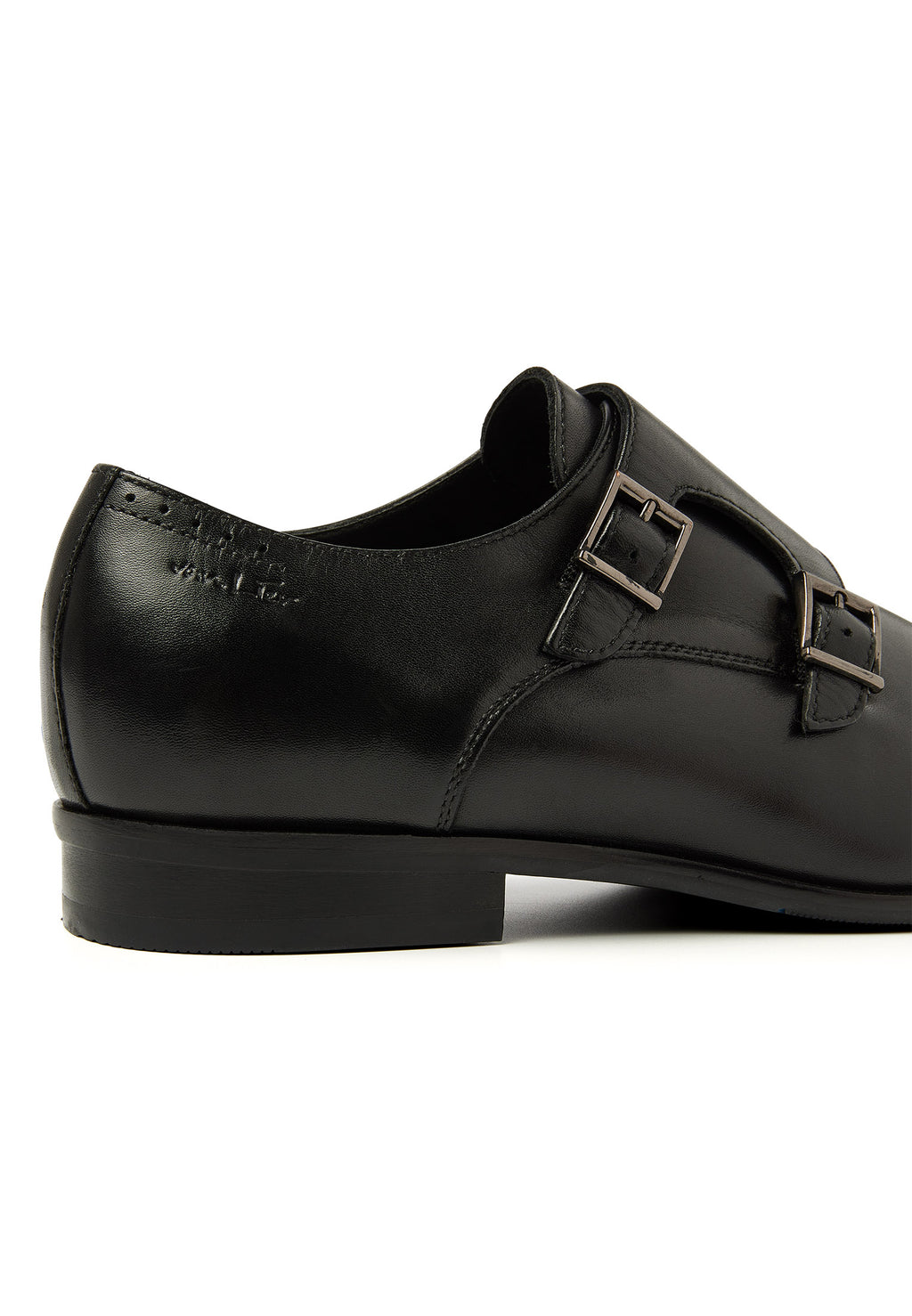 Black smooth leather Santorini buckle shoe