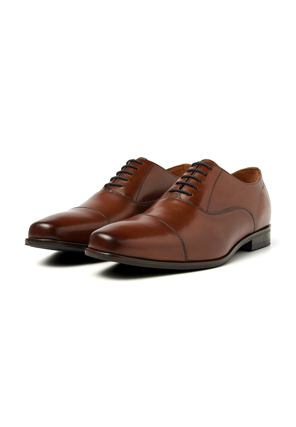 Cognac gladleren Santorini veterschoen