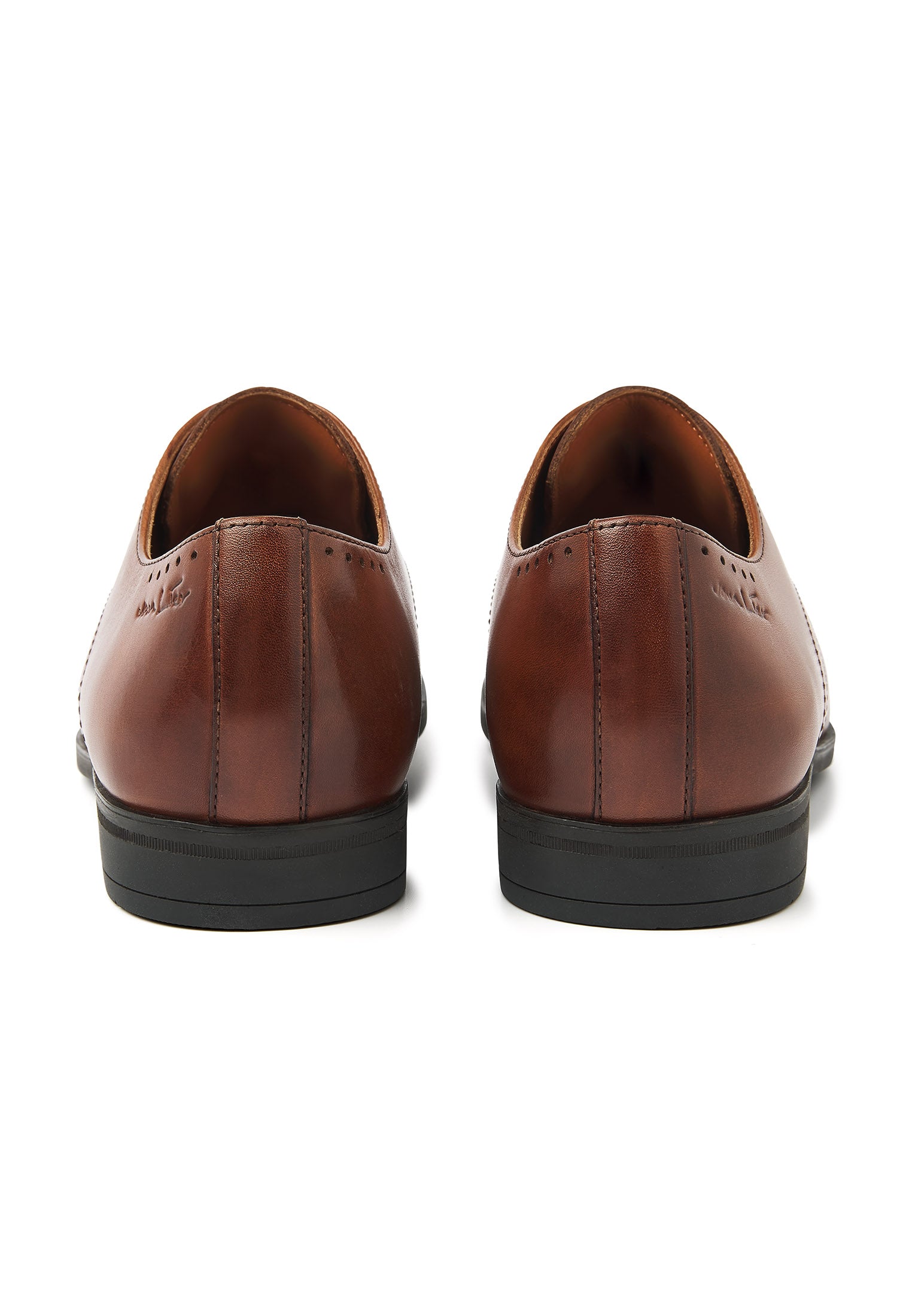 Cognac gladleren Portofino veterschoen