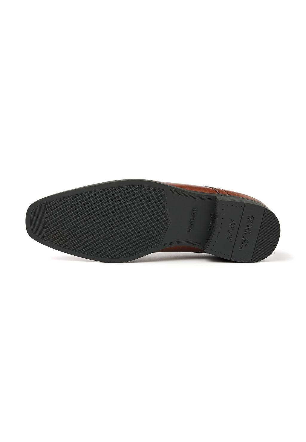 Cognac gladleren Portofino veterschoen