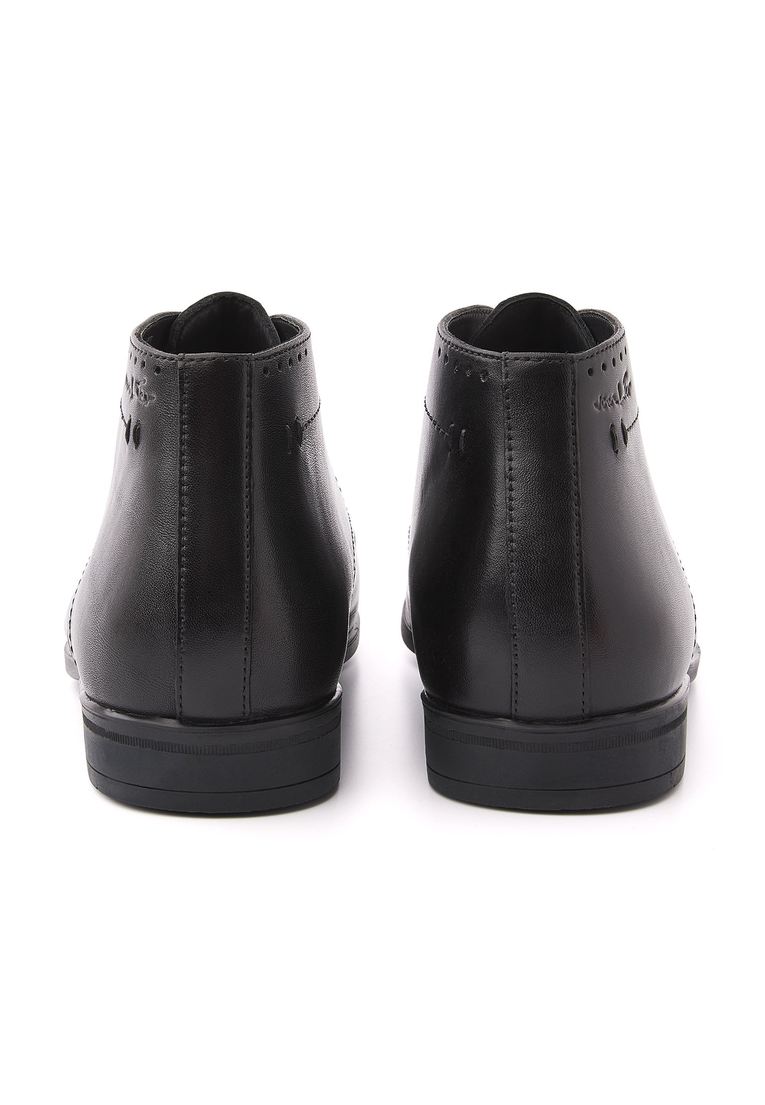 Zwart gladleren Portofino halfhoge veterschoen