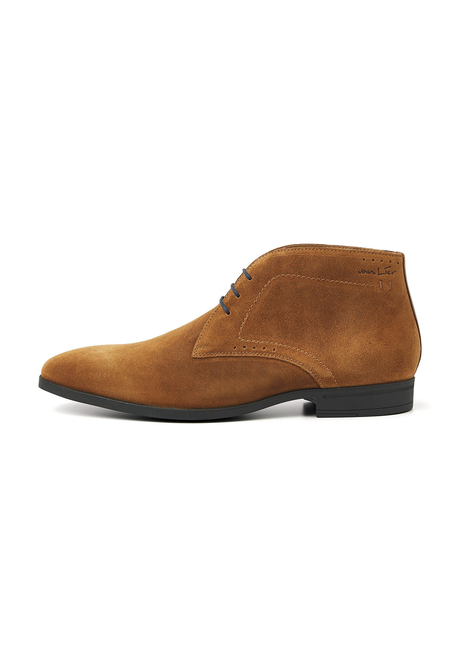Rust cognac suede Portofino mid-top lace-up shoe