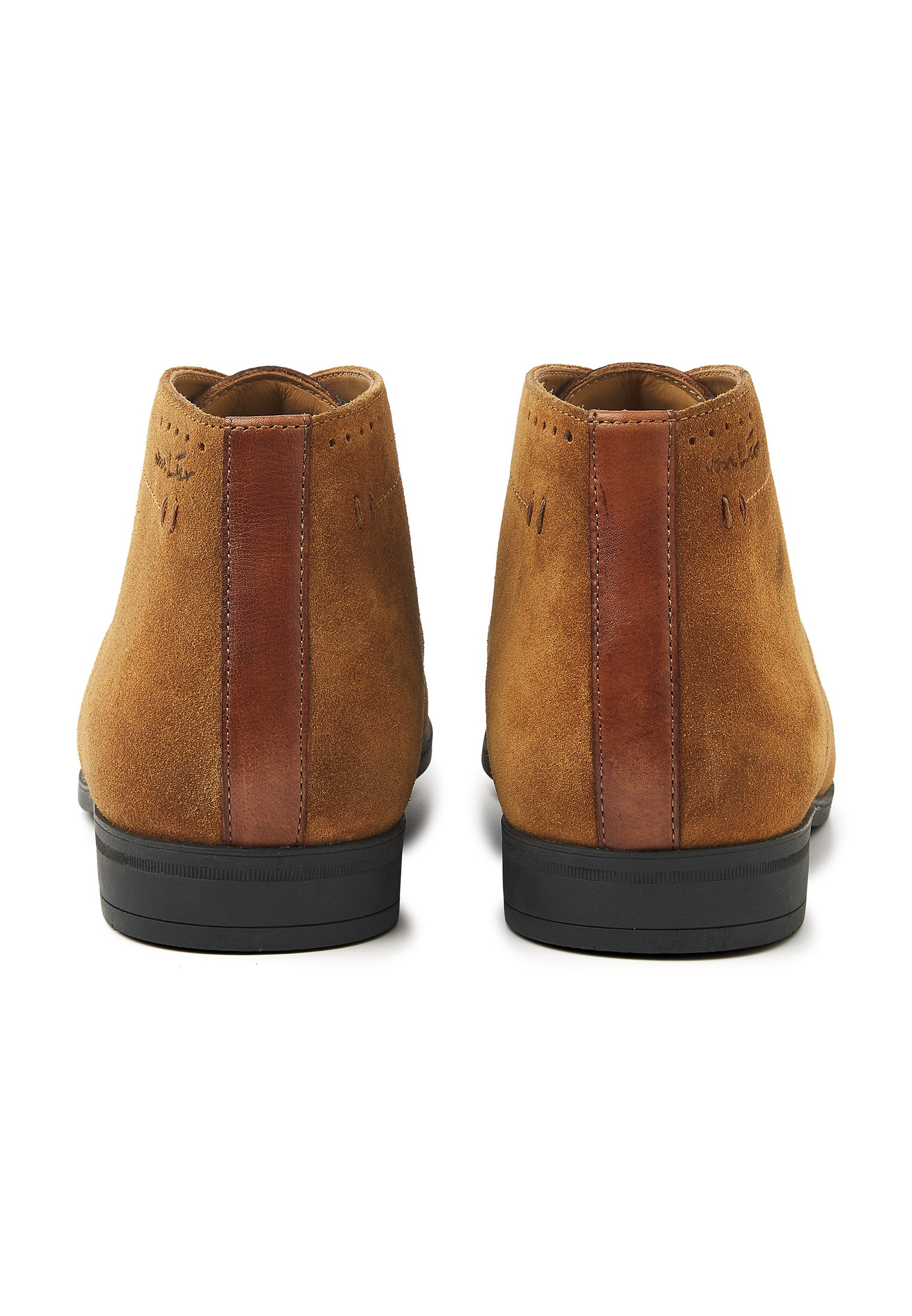 Rust cognac suede Portofino mid-top lace-up shoe