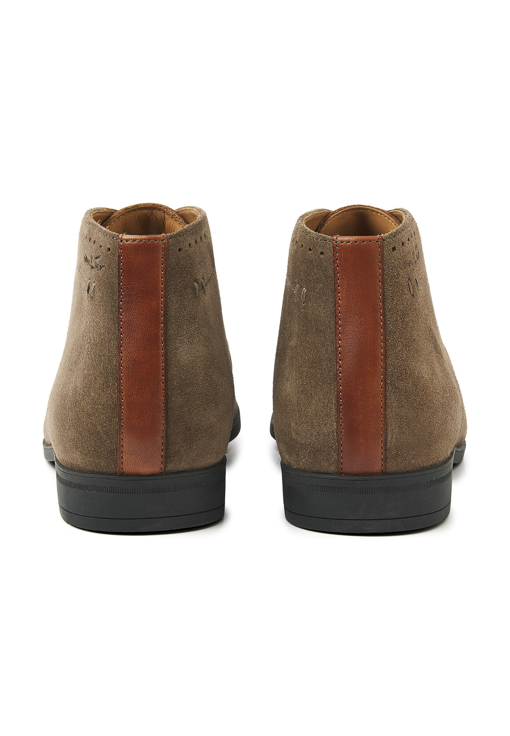 Taupe suède Portofino halfhoge veterschoen