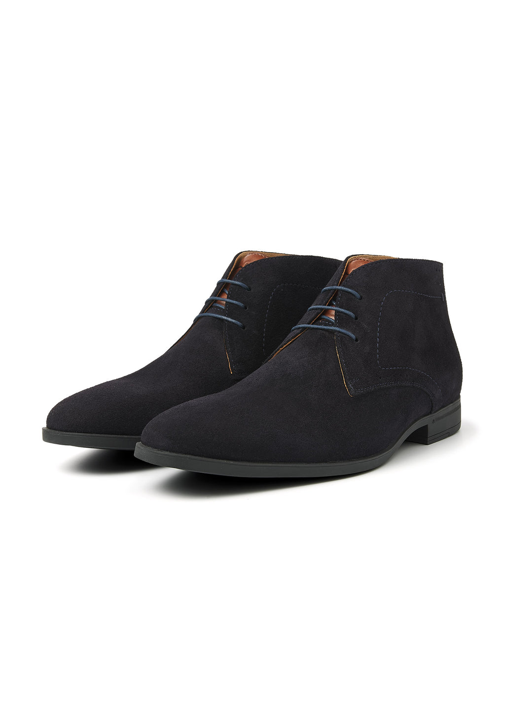 Navy suède Portofino halfhoge veterschoen