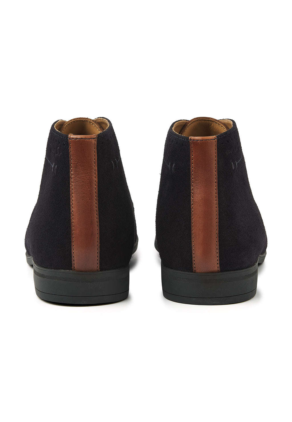 Navy suède Portofino halfhoge veterschoen