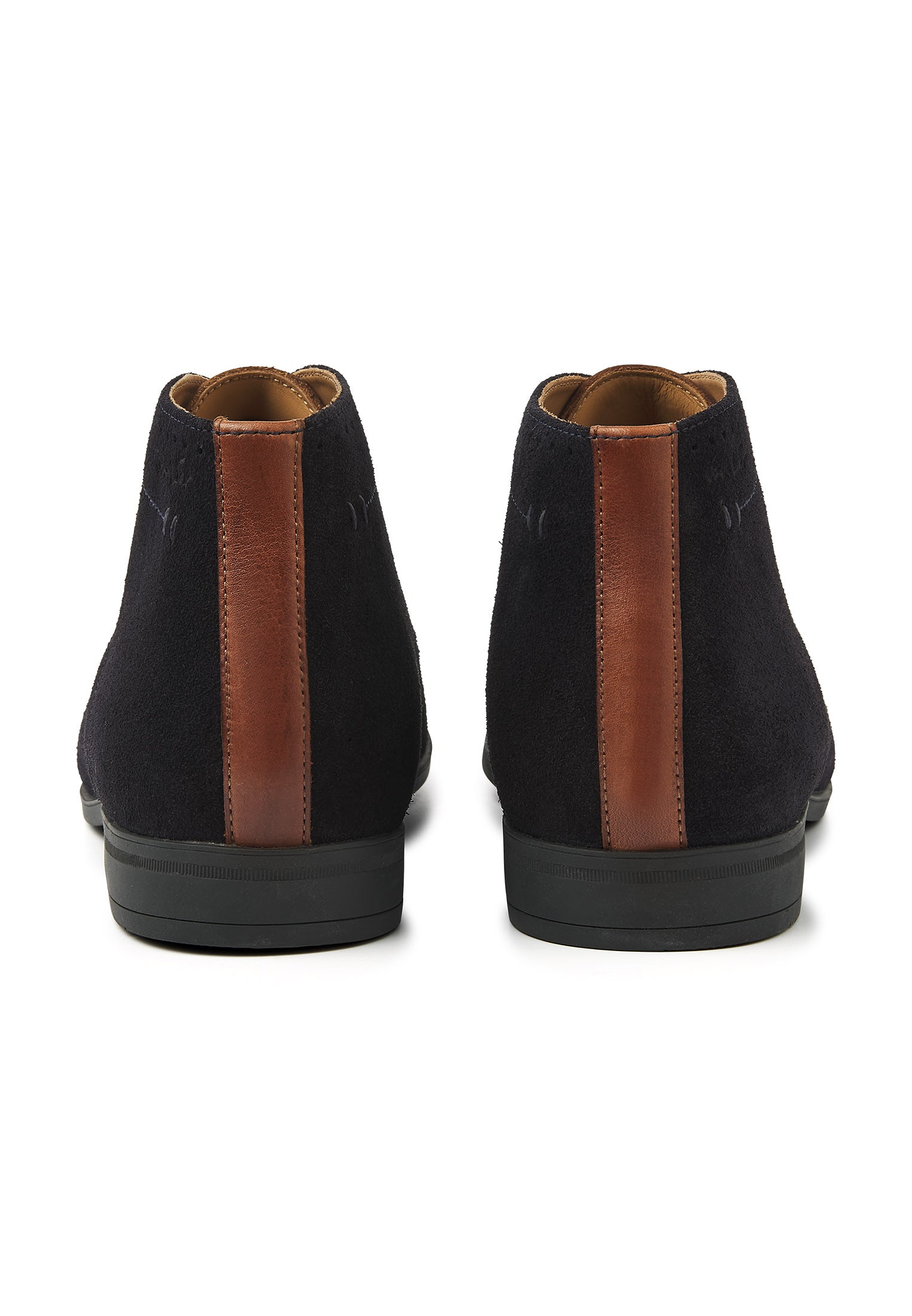 Navy suède Portofino halfhoge veterschoen
