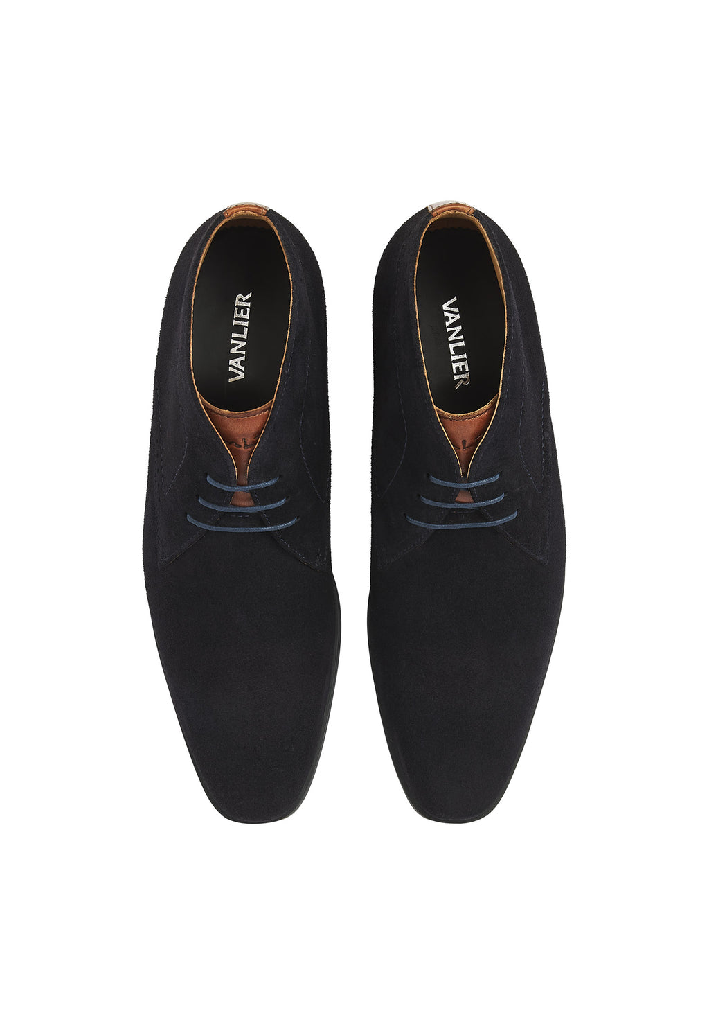 Navy suède Portofino halfhoge veterschoen