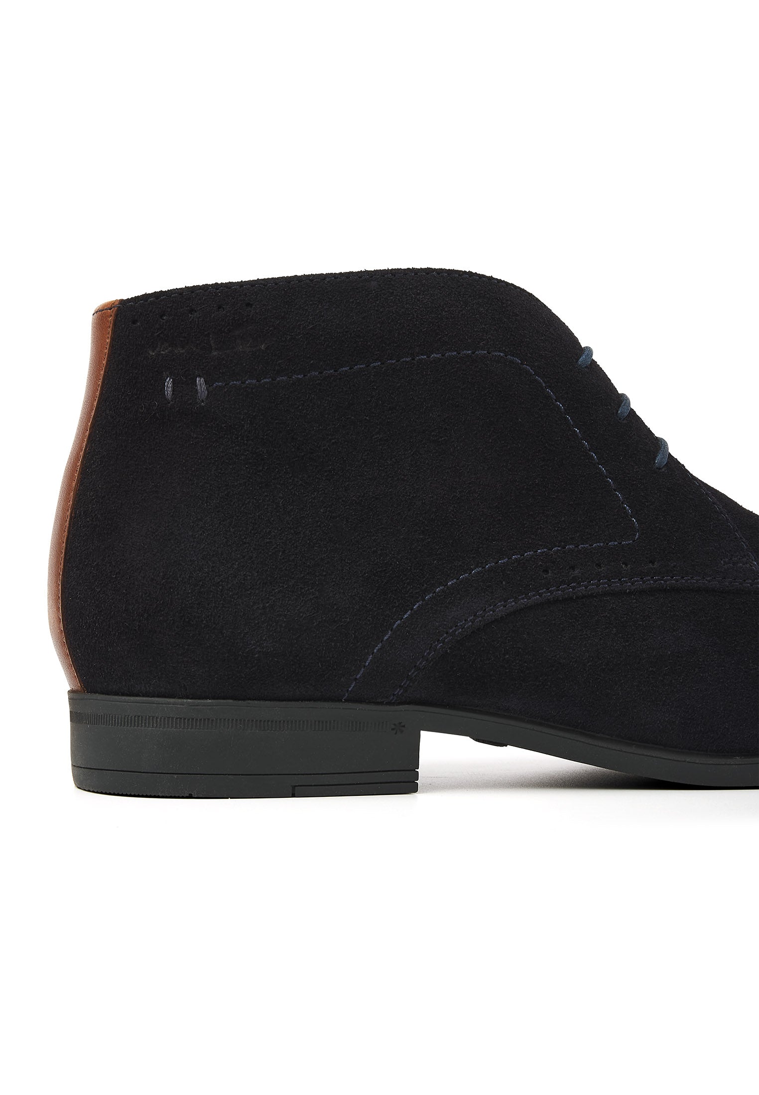 Navy suède Portofino halfhoge veterschoen