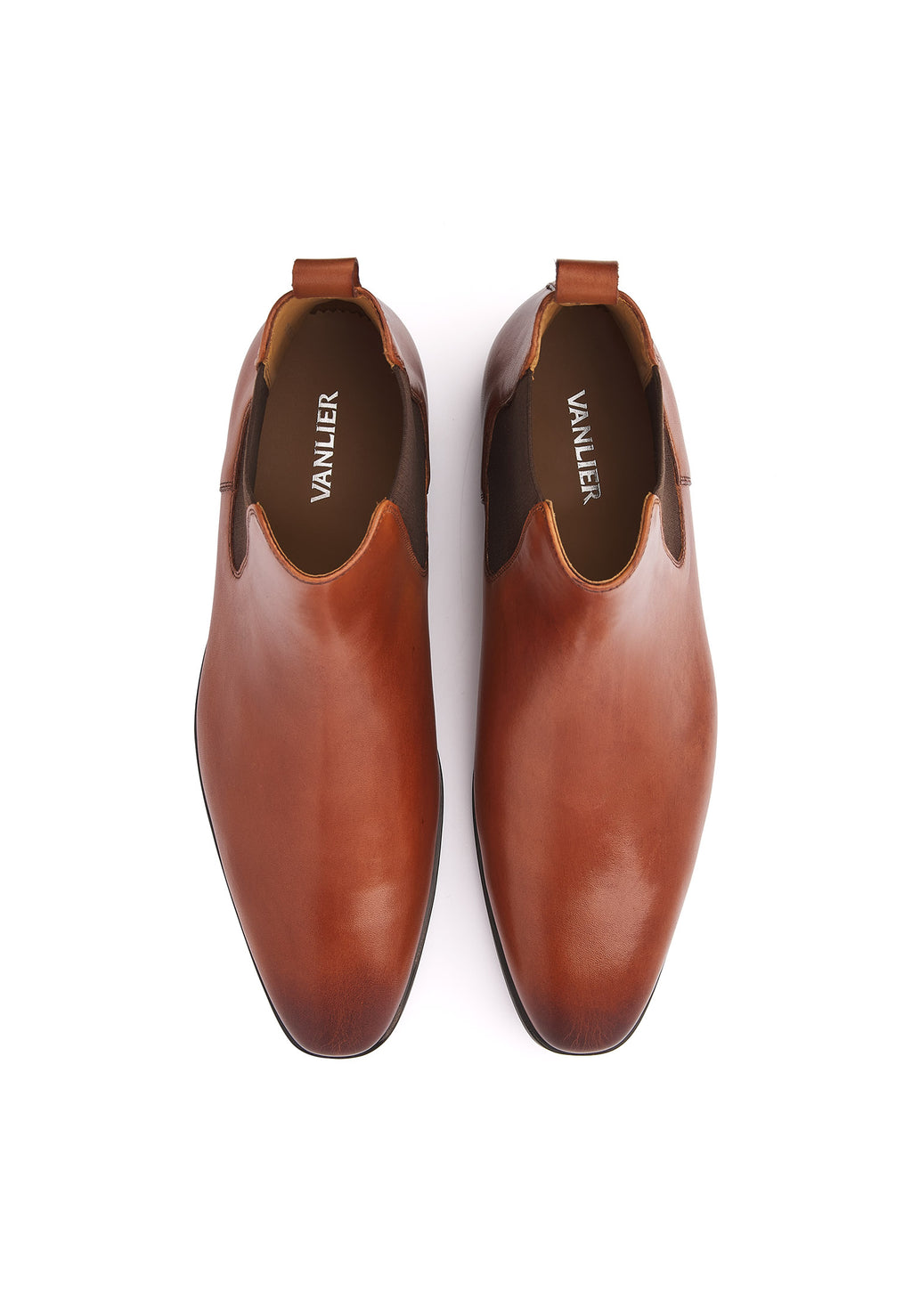 Cognac gladleren Portofino chelsea boot