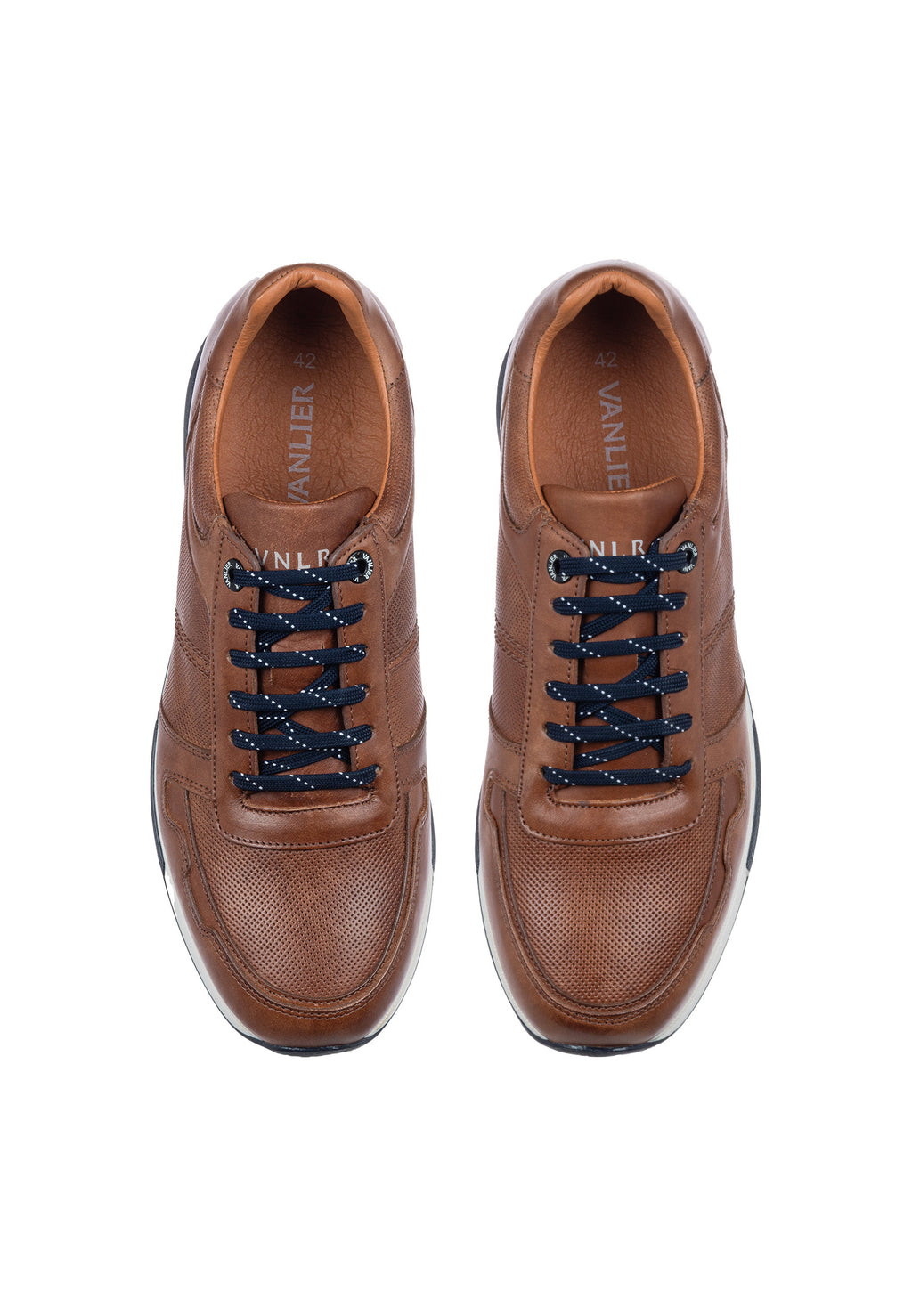 Licht cognac gladleren Positano sneaker