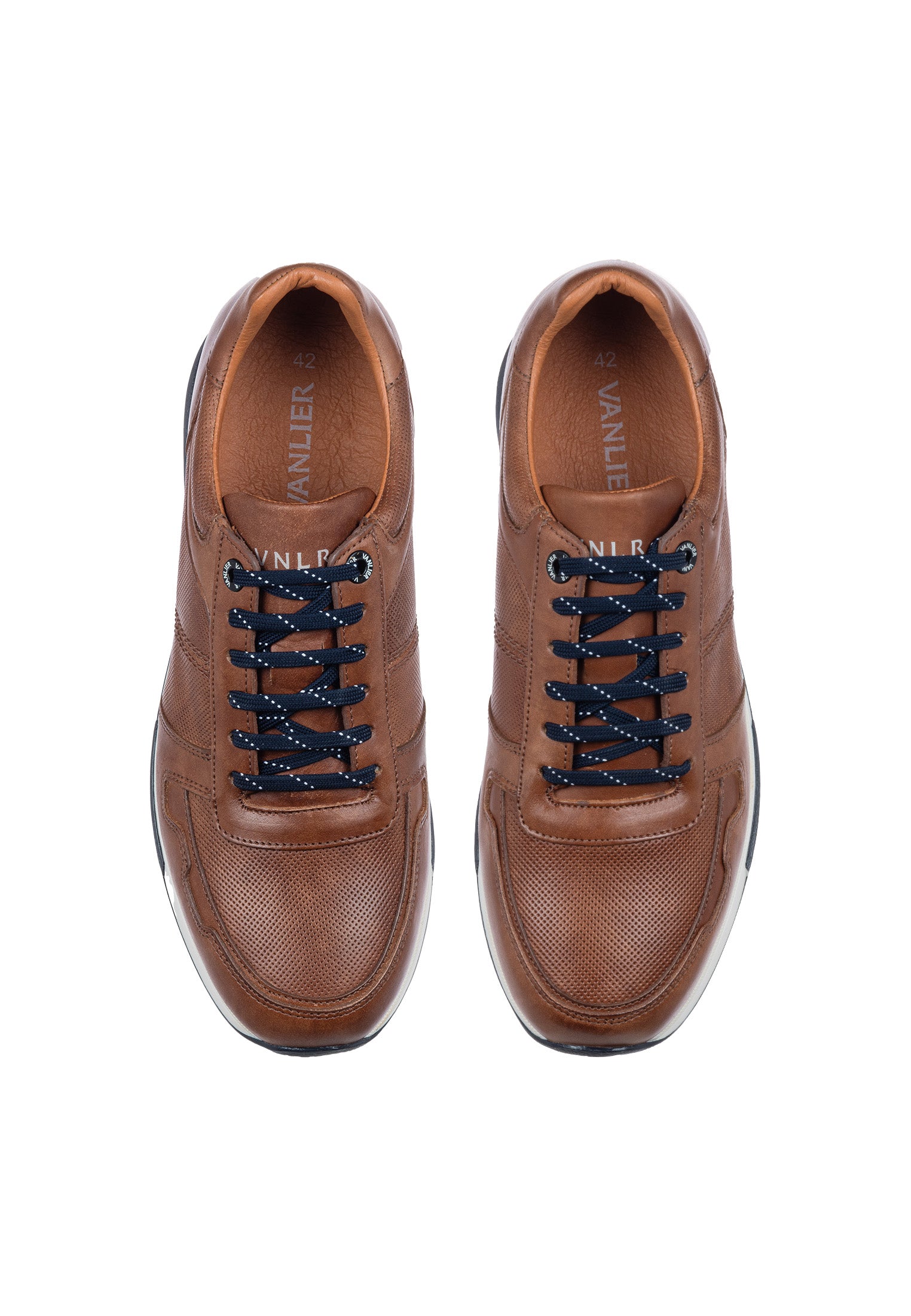 Licht cognac gladleren Positano sneaker