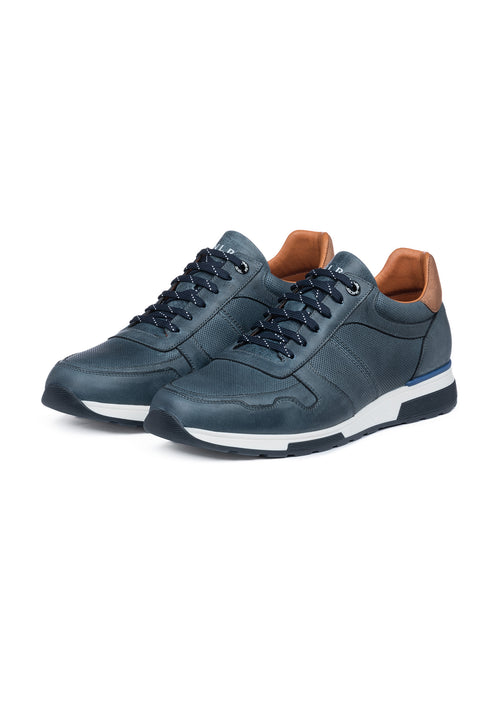 Navy blauw gladleren Positano sneaker