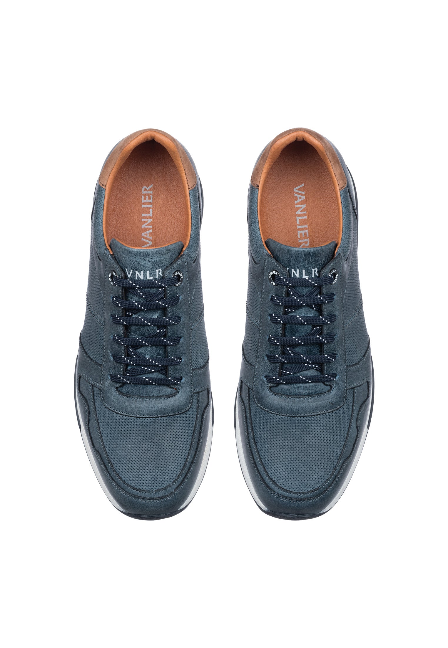 Navy blauw gladleren Positano sneaker