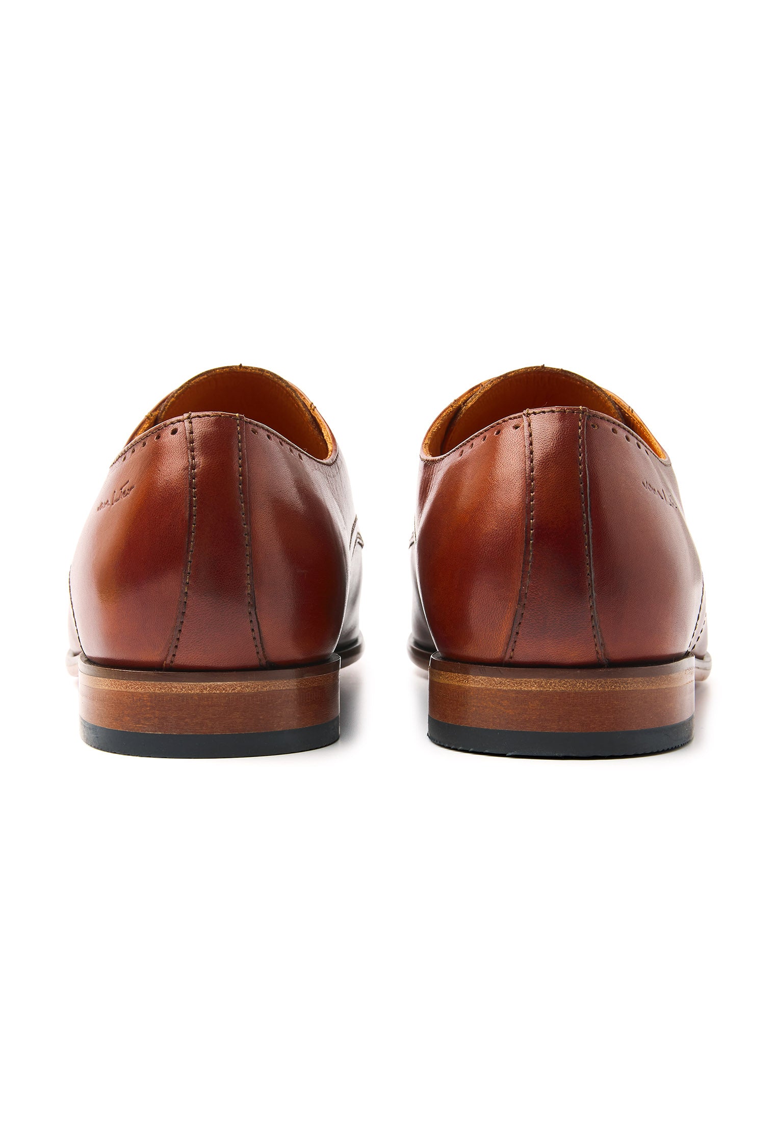 Cognac gladleren Rhodes veterschoen