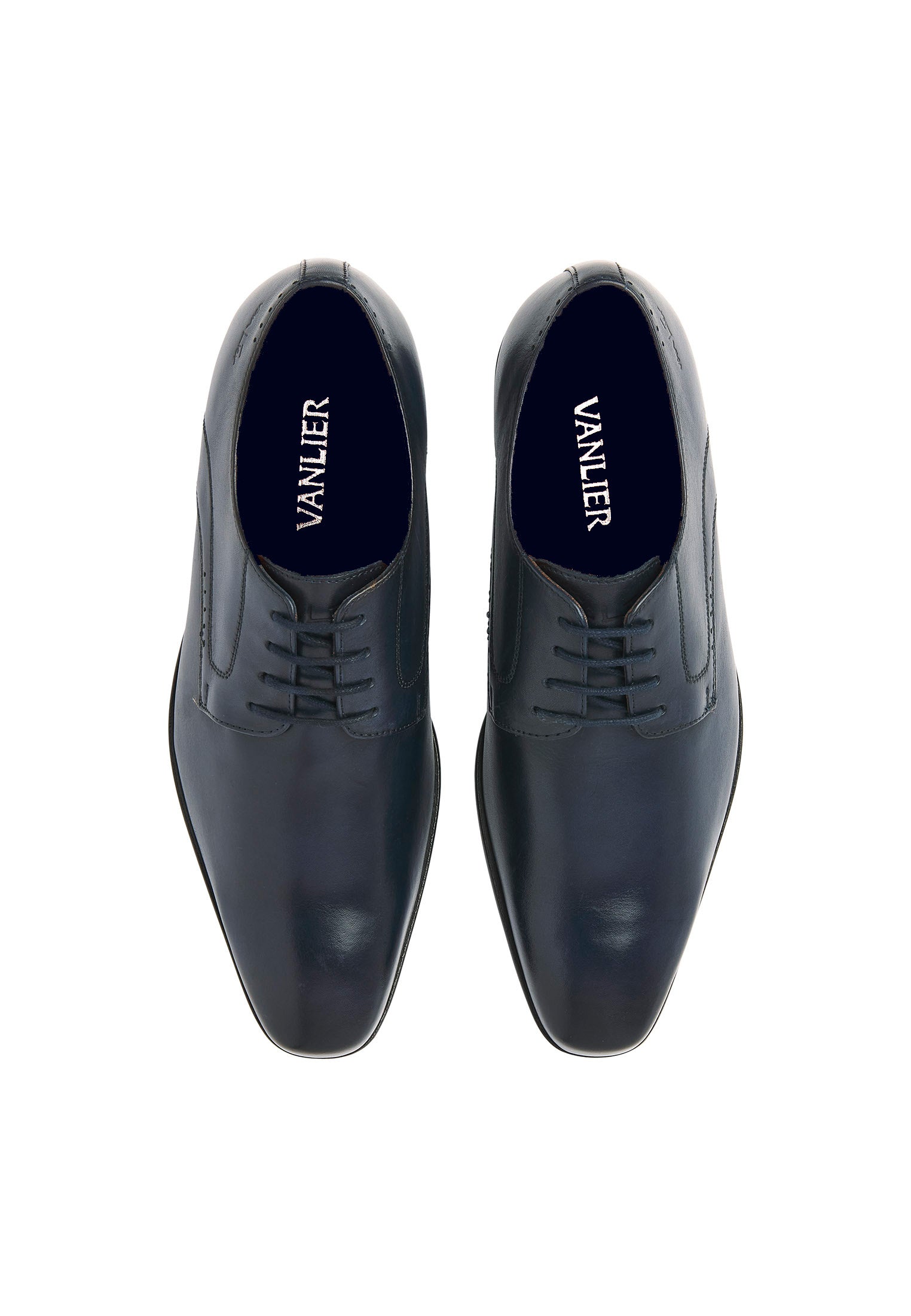 Navy blauw gladleren Rhodes veterschoen