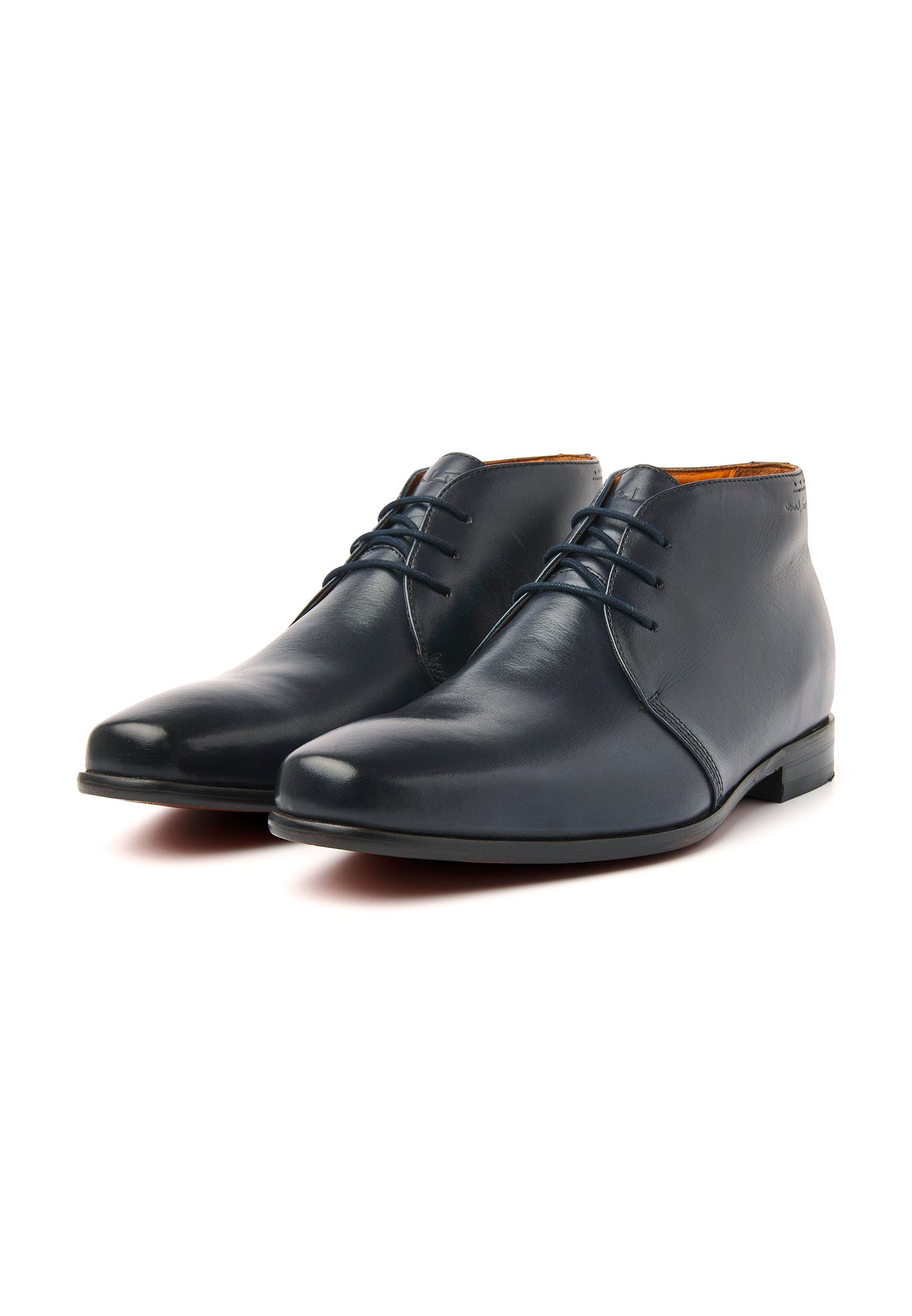 Navy blauw gladleren Rhodes halfhoge veterschoen