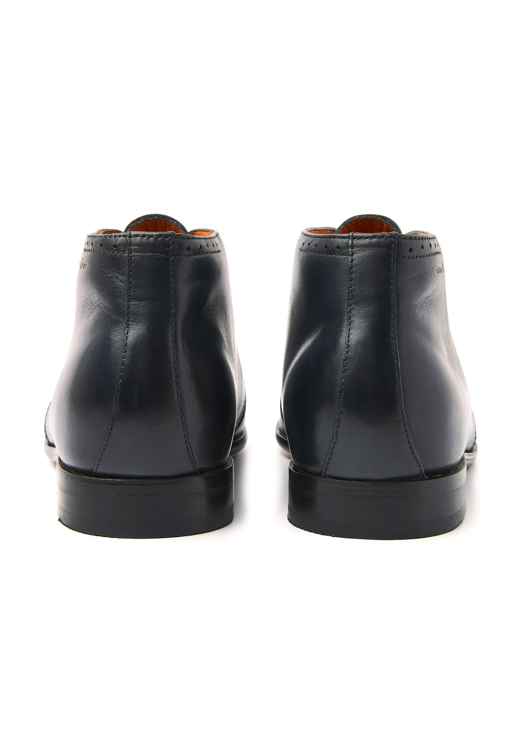 Navy blauw gladleren Rhodes halfhoge veterschoen