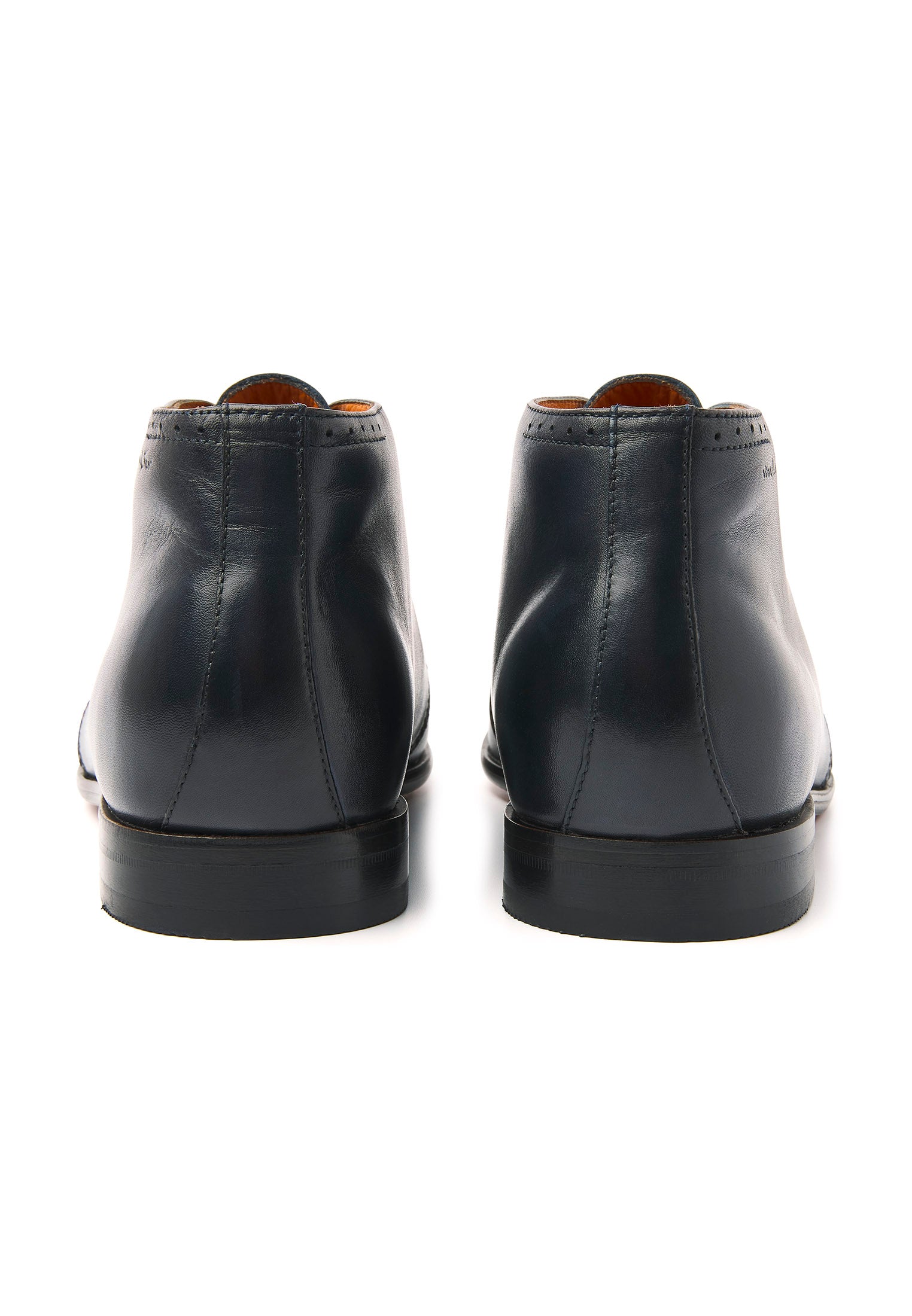 Navy blauw gladleren Rhodes halfhoge veterschoen
