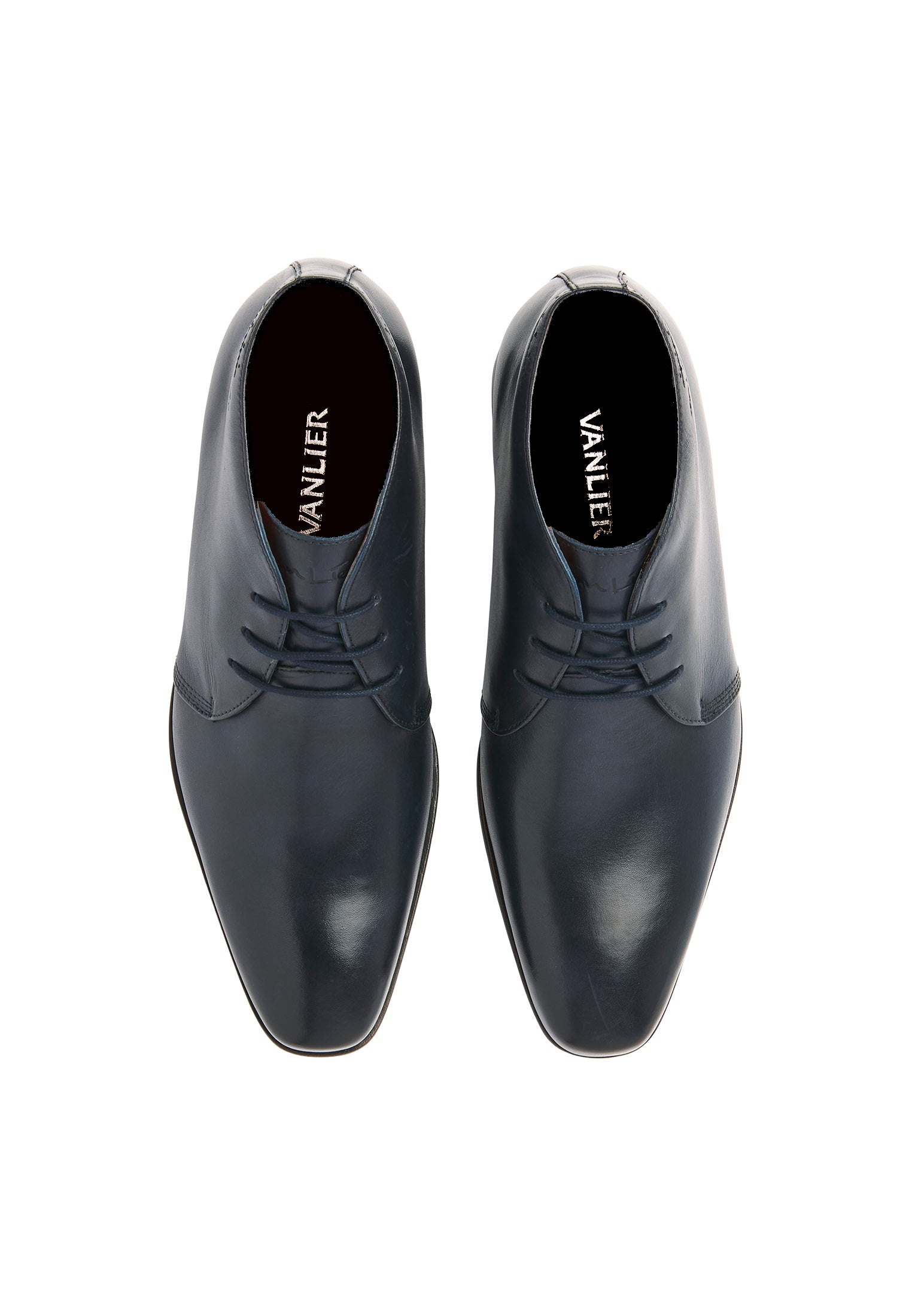 Navy blauw gladleren Rhodes halfhoge veterschoen