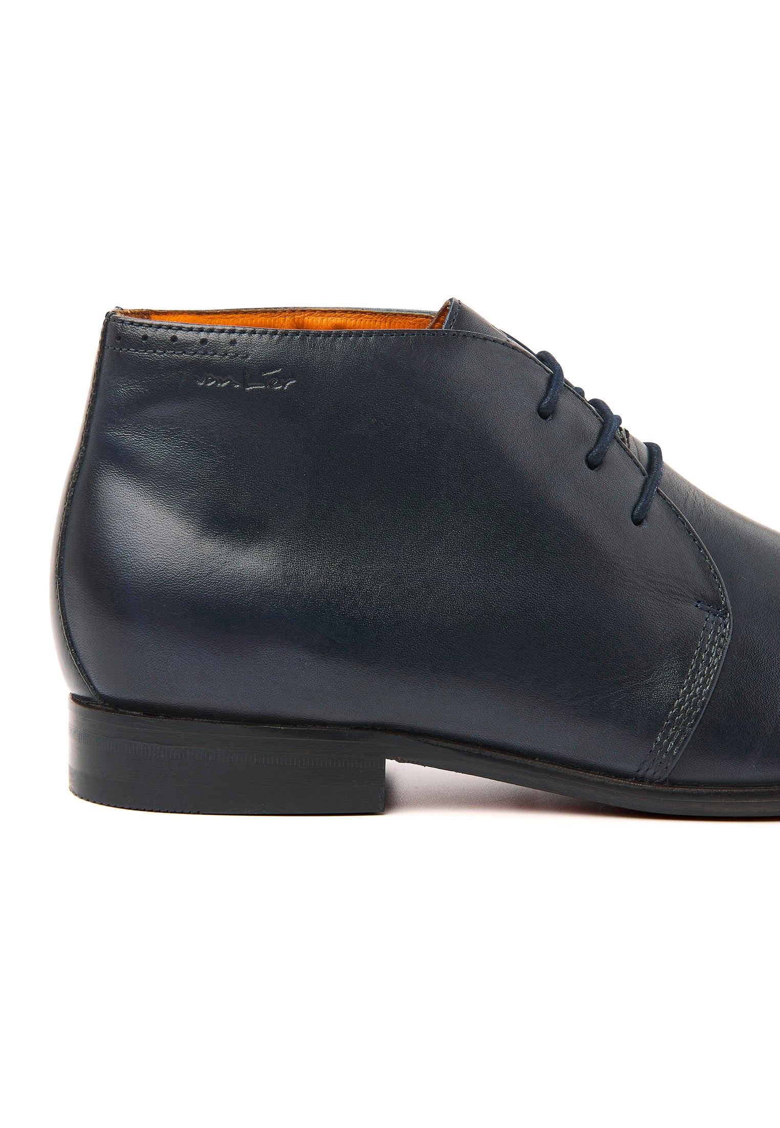 Navy blauw gladleren Rhodes halfhoge veterschoen