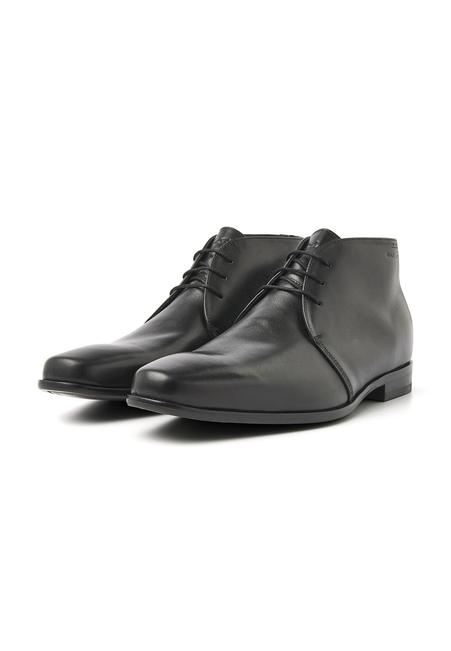 Zwart gladleren Rhodes halfhoge veterschoen