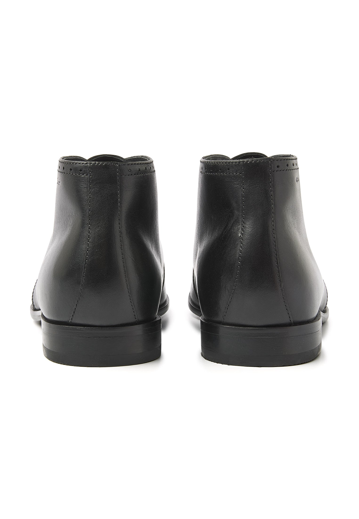 Zwart gladleren Rhodes halfhoge veterschoen