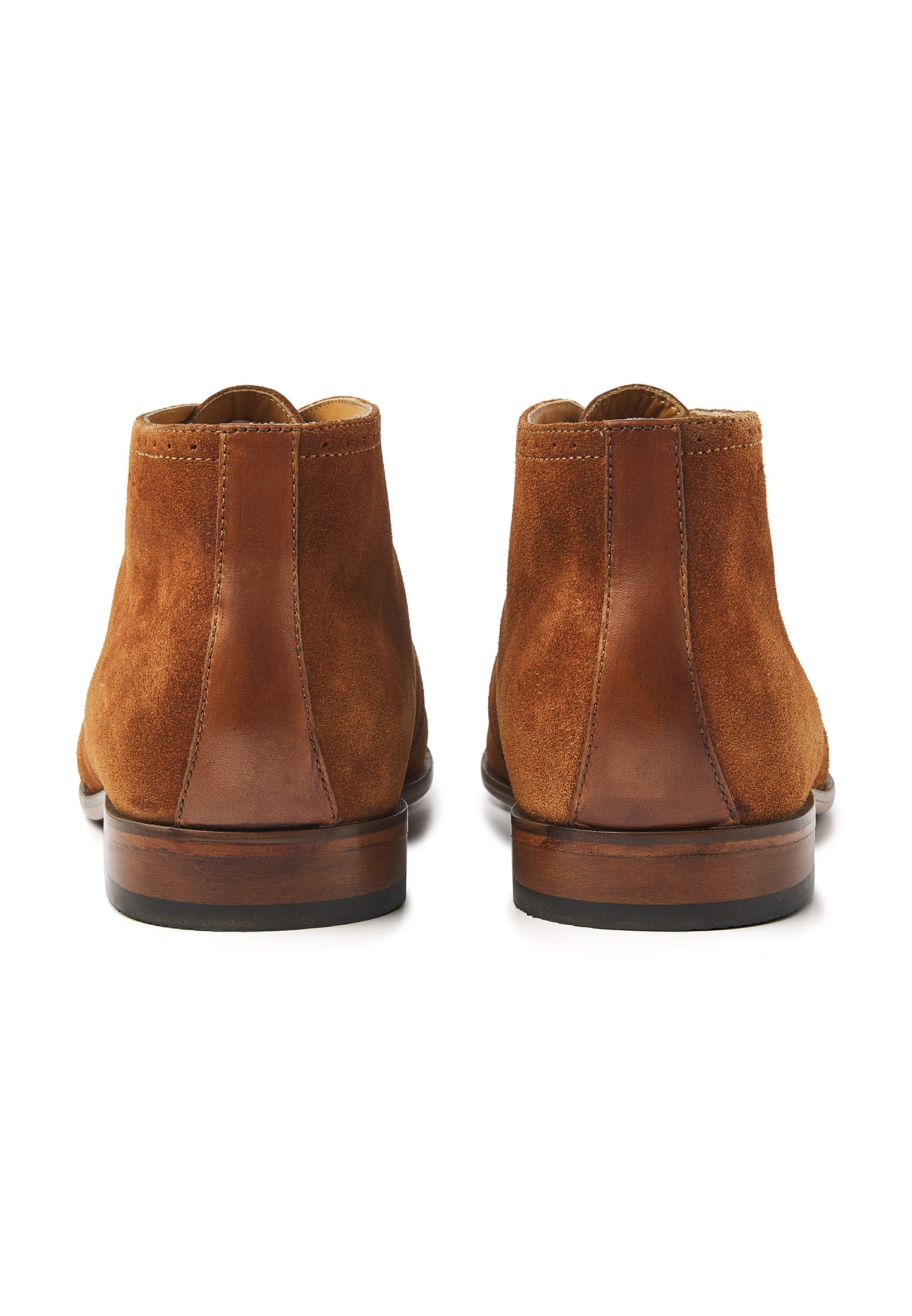 Cognac suède Rhodes halfhoge veterschoen