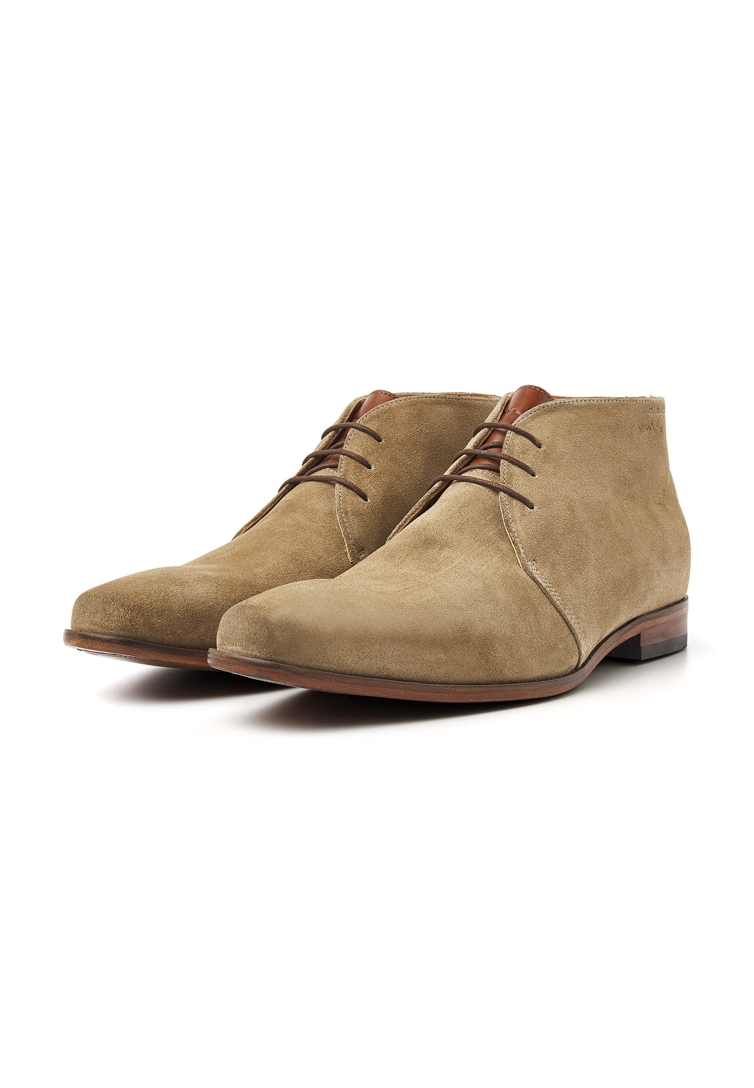 Taupe suède Rhodes halfhoge veterschoen