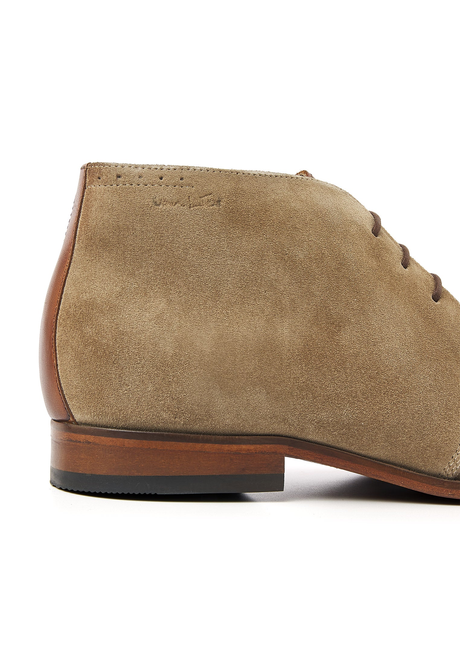 Taupe suède Rhodes halfhoge veterschoen