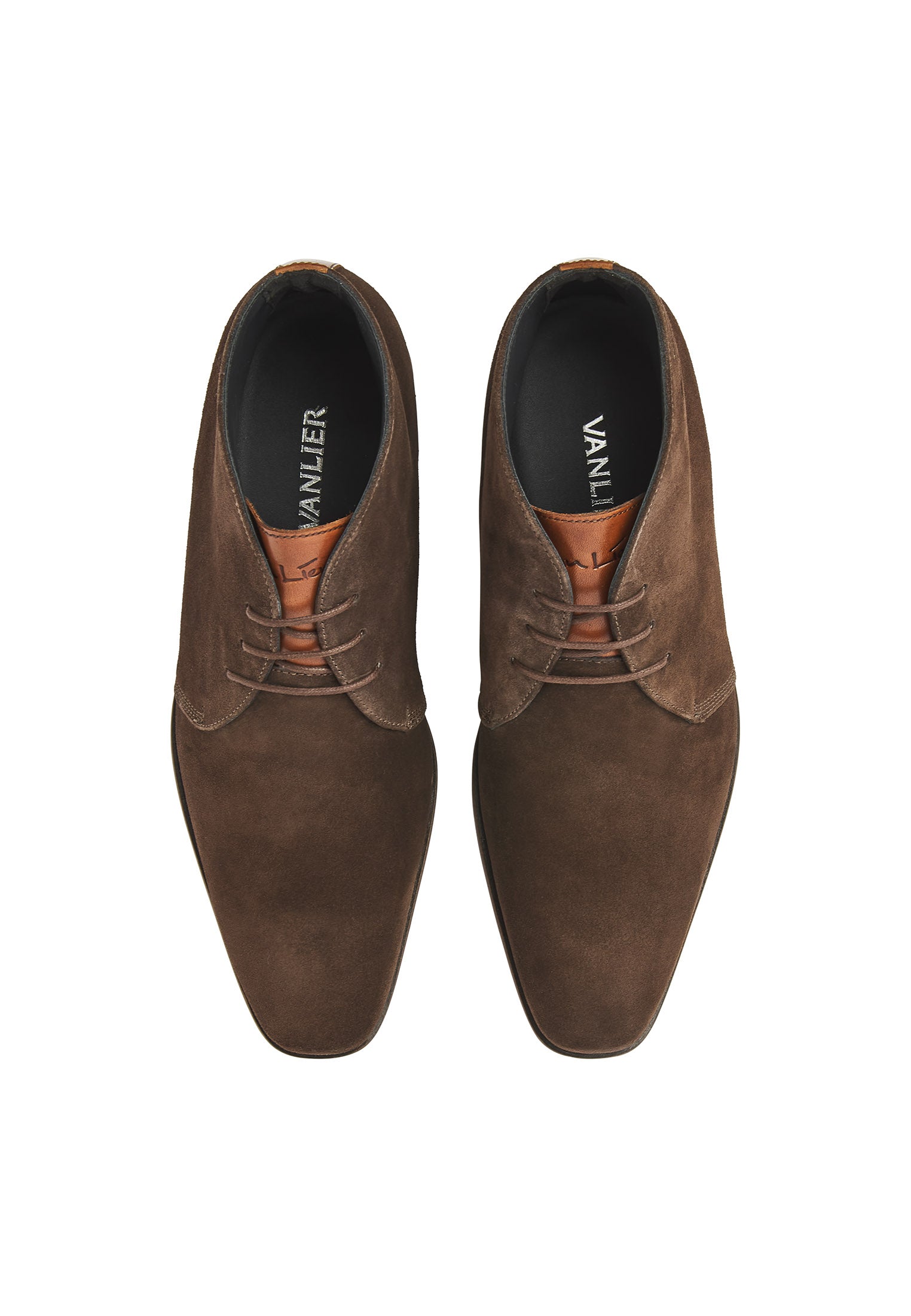 Testa di Moro bruin suède Rhodes halfhoge veterschoen