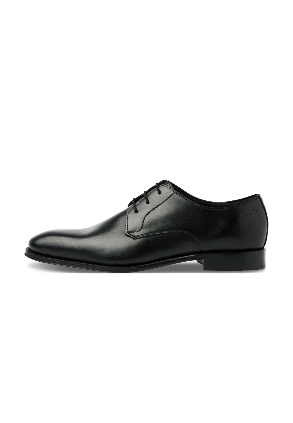 Zwart gladleren Madison veterschoen