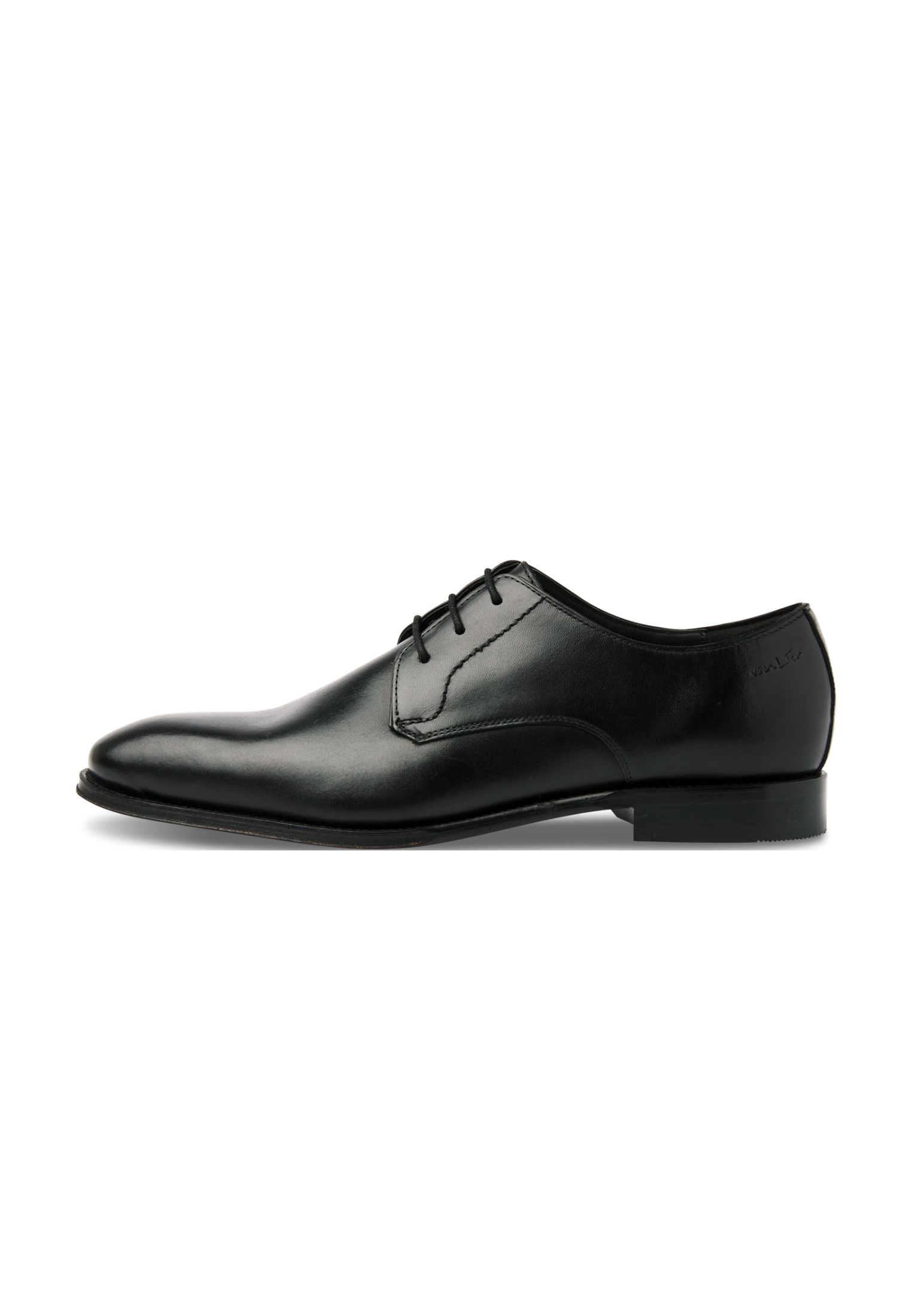 Zwart gladleren Madison veterschoen