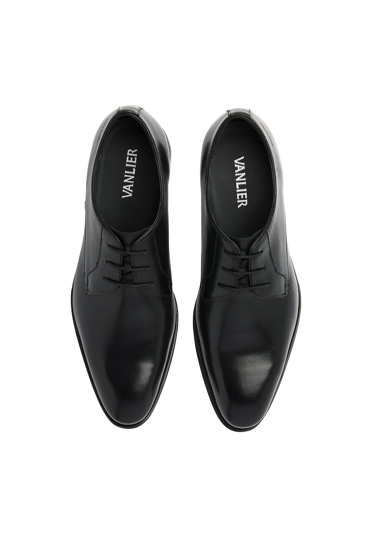 Zwart gladleren Madison veterschoen