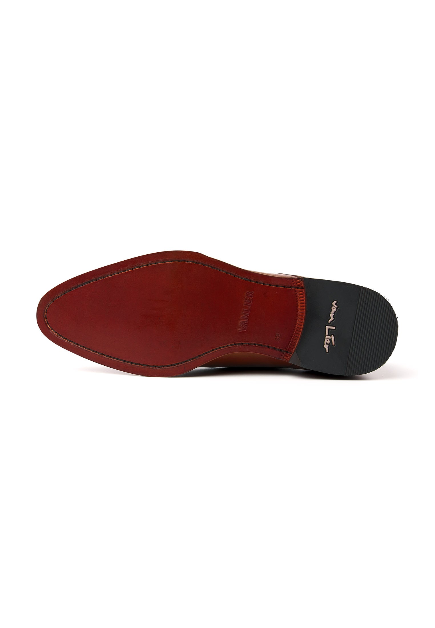 Cognac gladleren Madison gespschoen