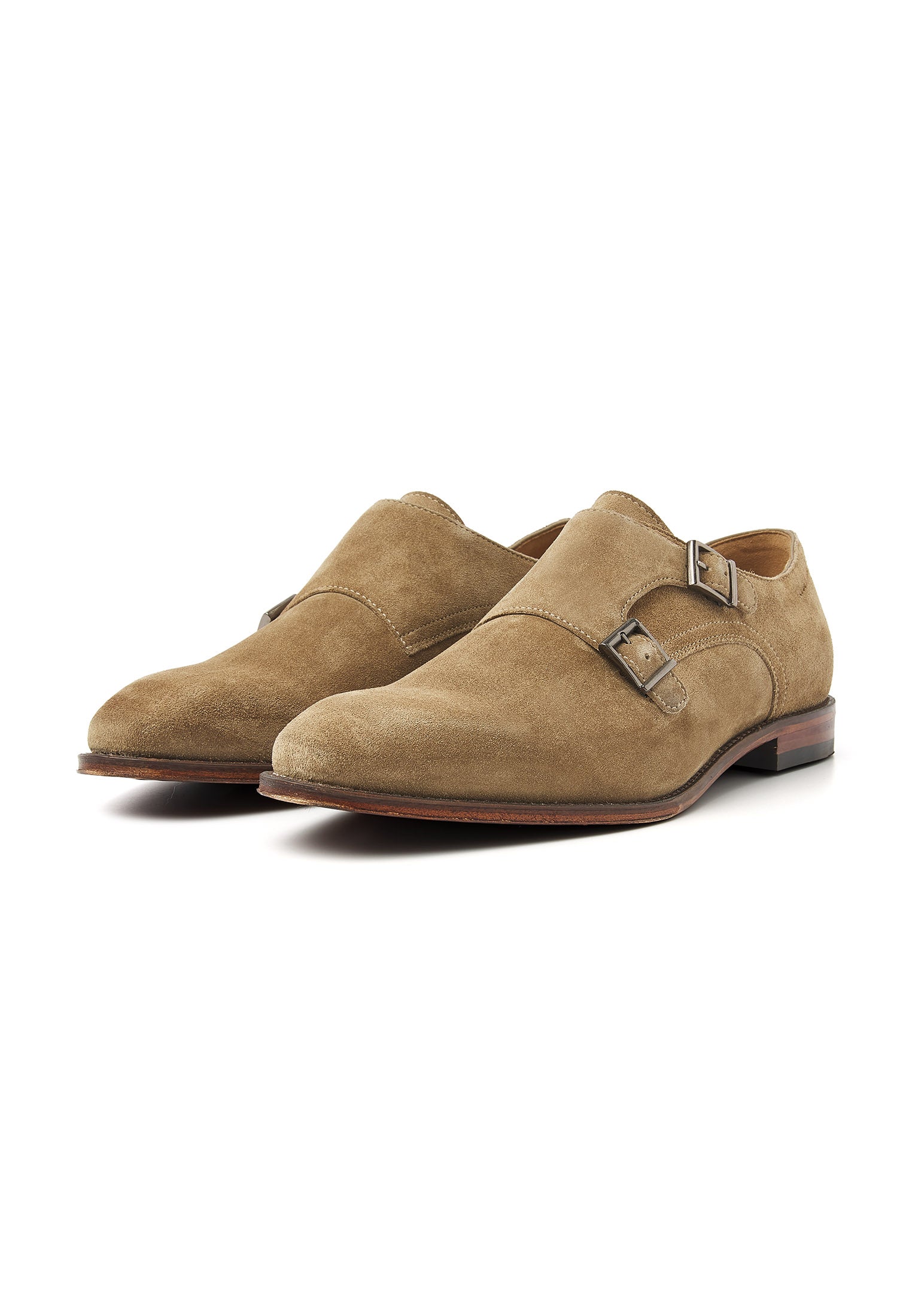 Taupe suède Madison gespschoen