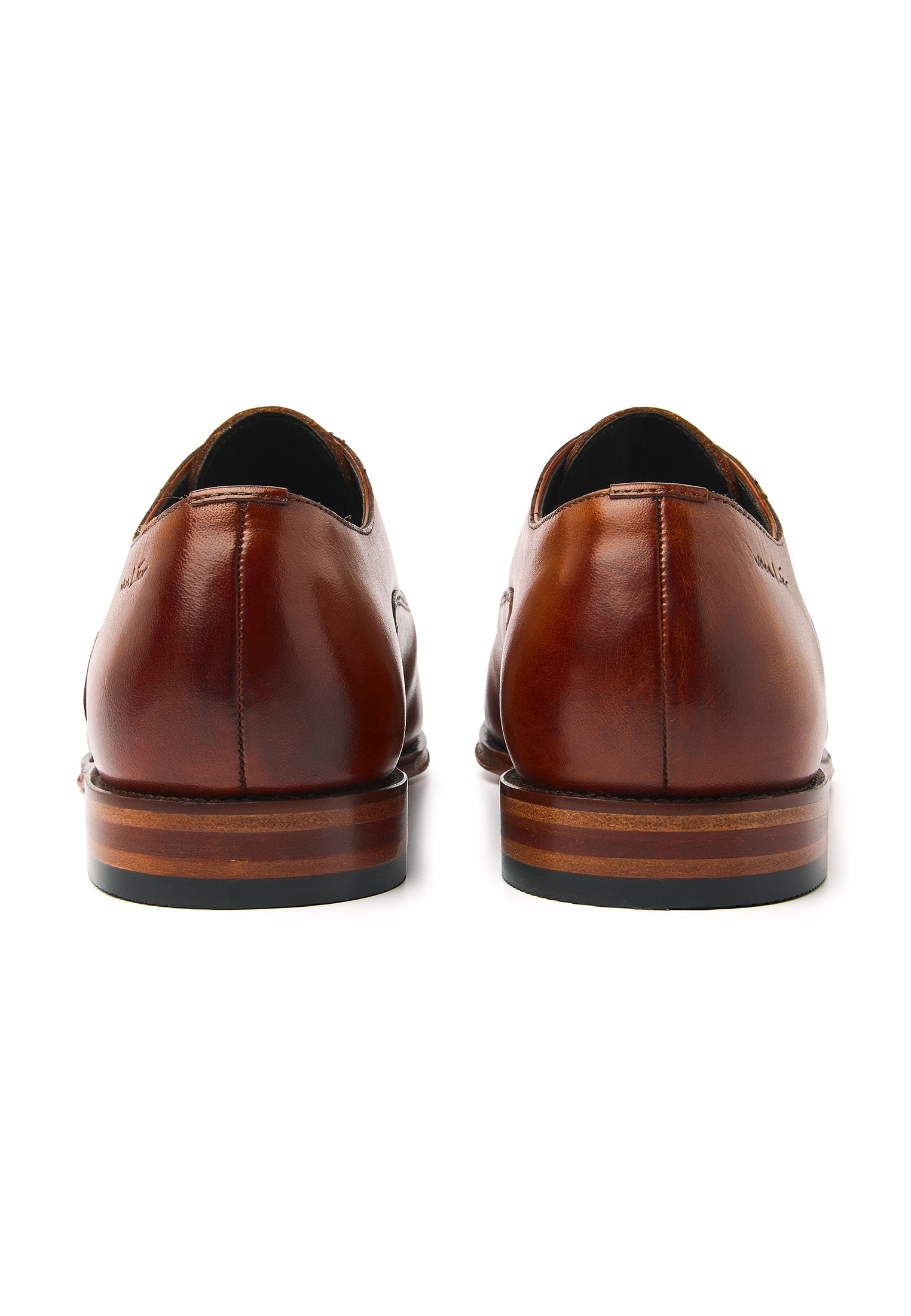 Cognac gladleren Madison veterschoen
