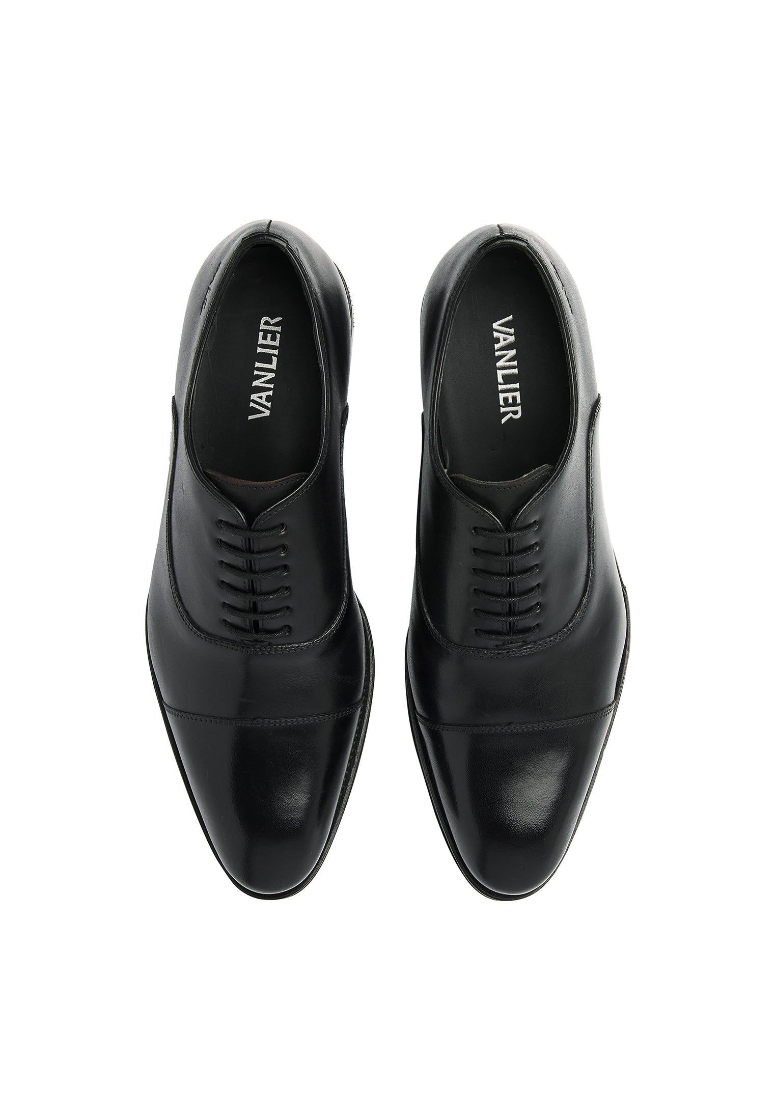 Zwart gladleren Madison veterschoen