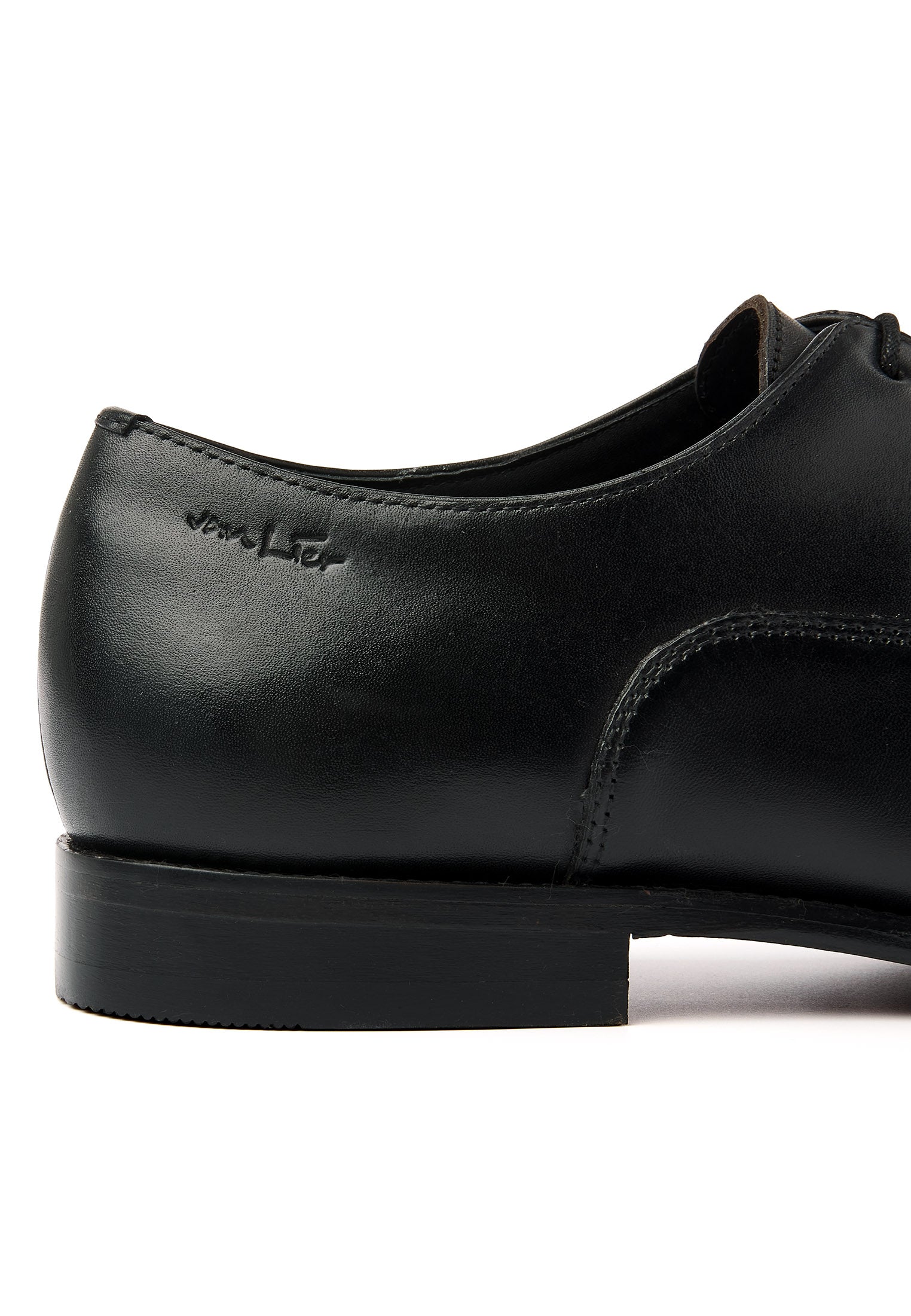 Zwart gladleren Madison veterschoen