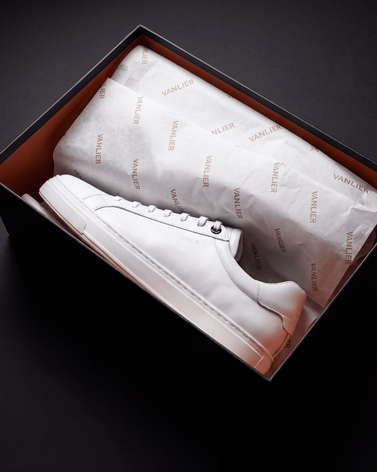 Wit gladleren Barossa sneaker – in de open schoenendoos