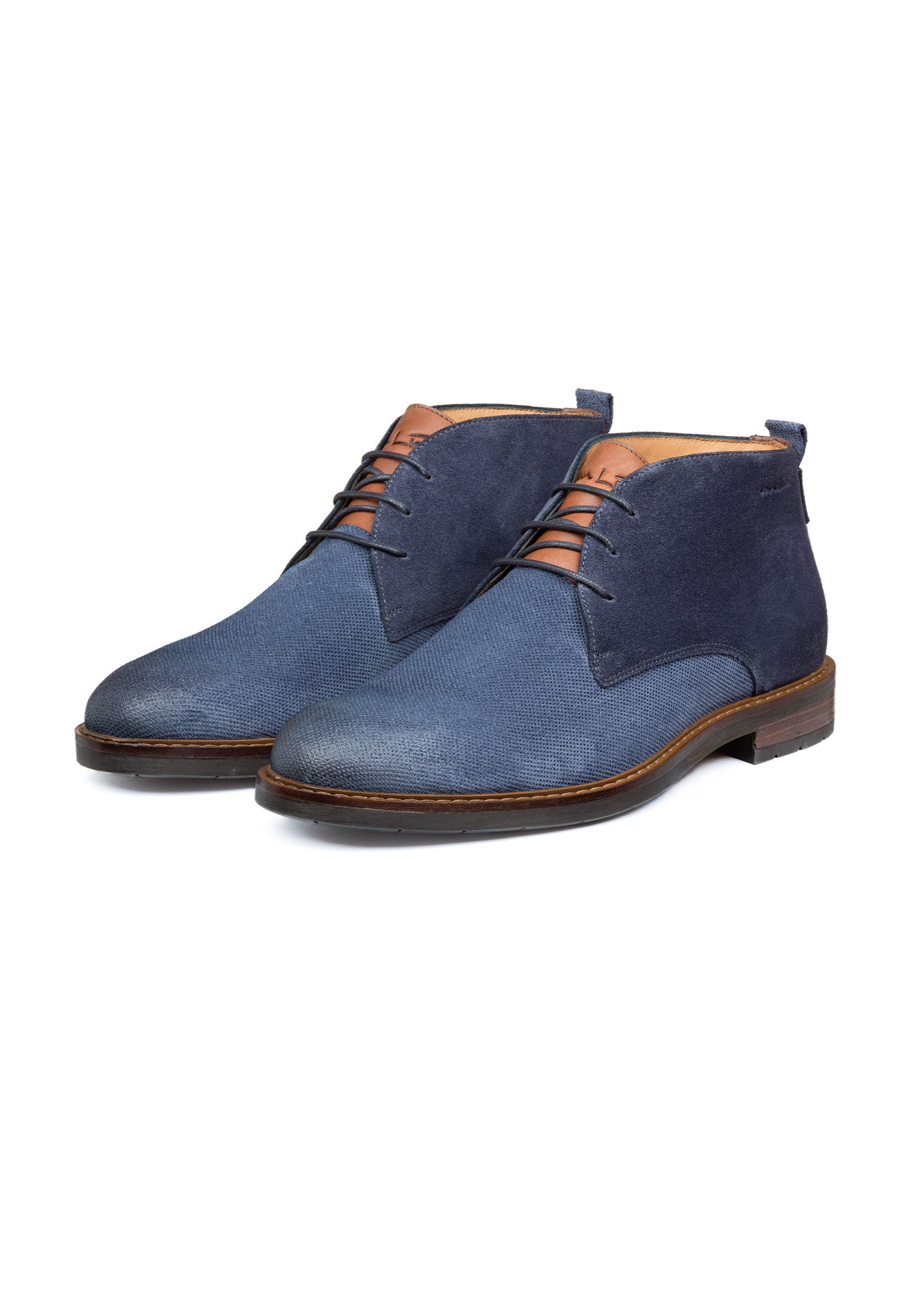 Blauw suède Boston boot