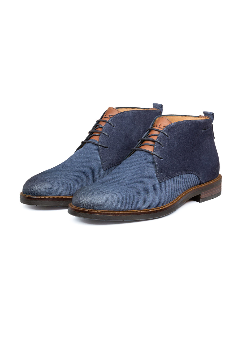 Blauw suède Boston boot