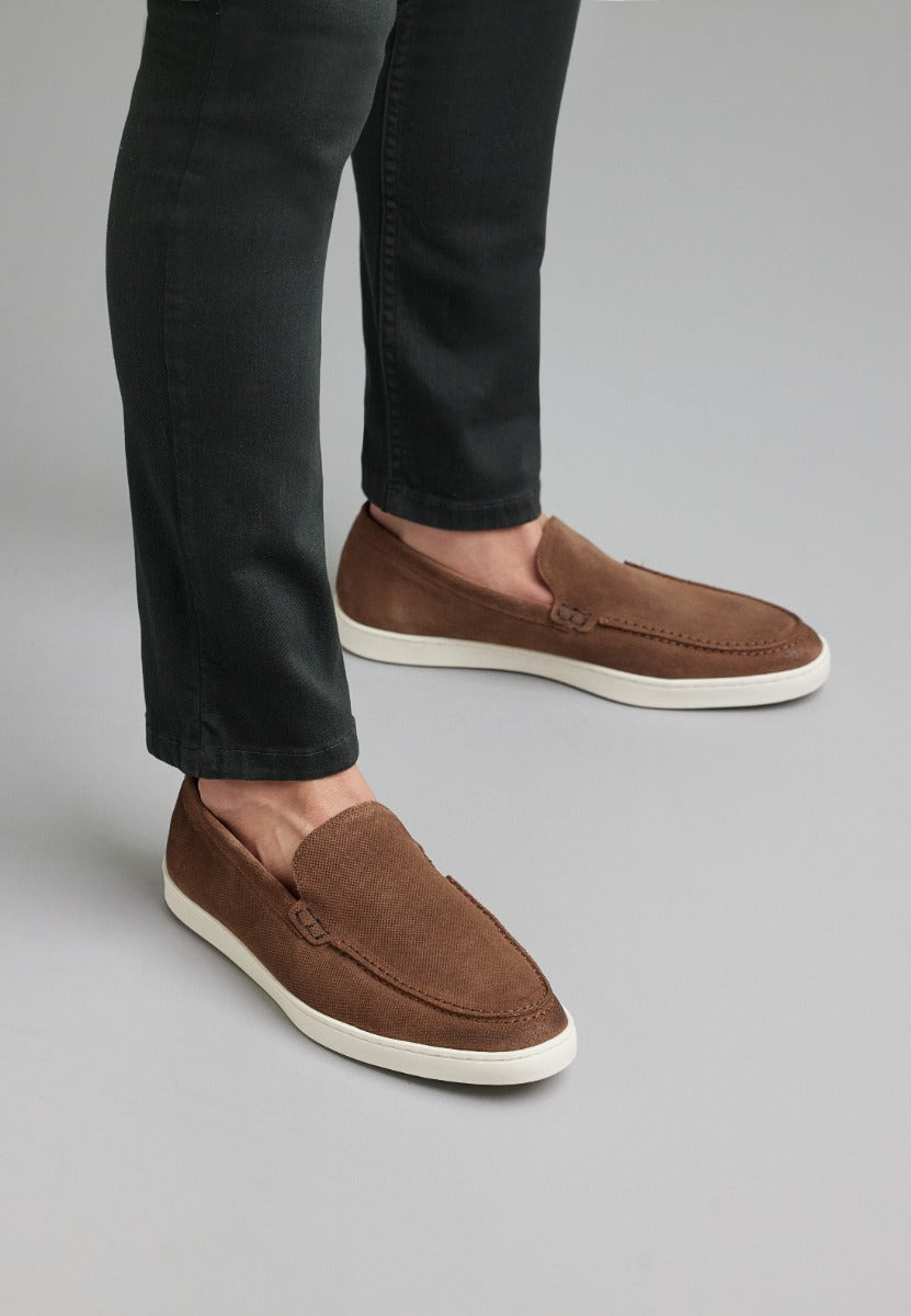 Light brown suede Lugano loafer