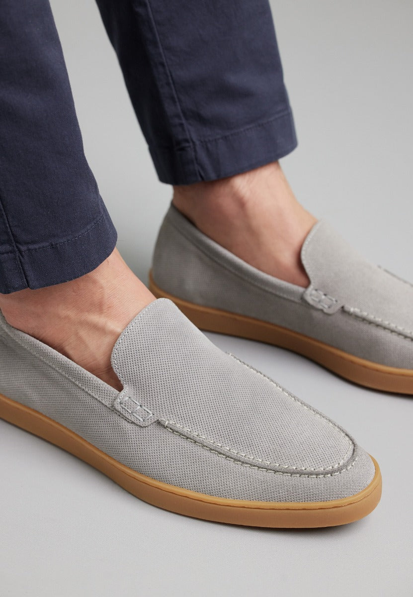 Licht grijs suède Lugano loafer
